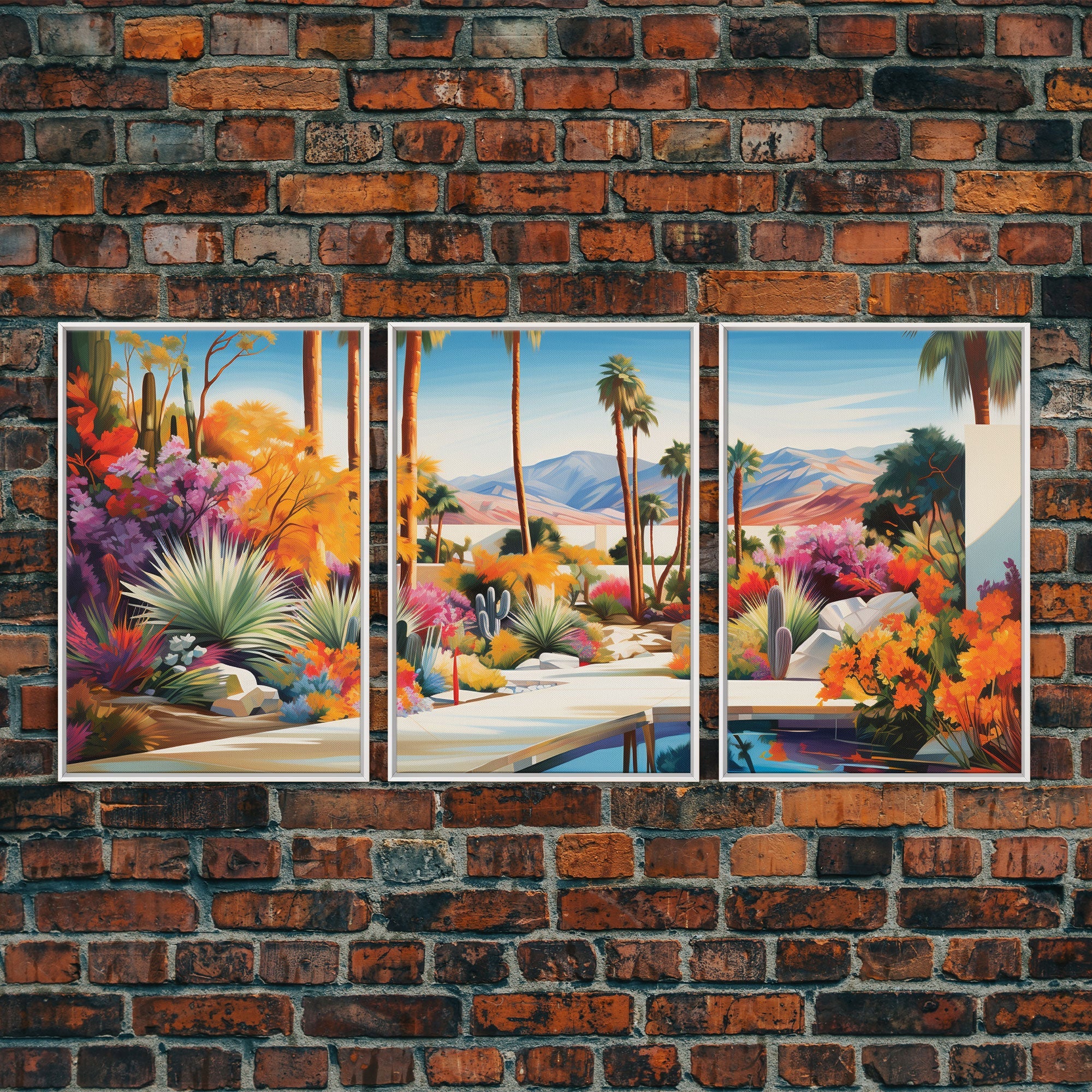 Palm Trees Art, Canvas Print, 3 Piece Wall Art