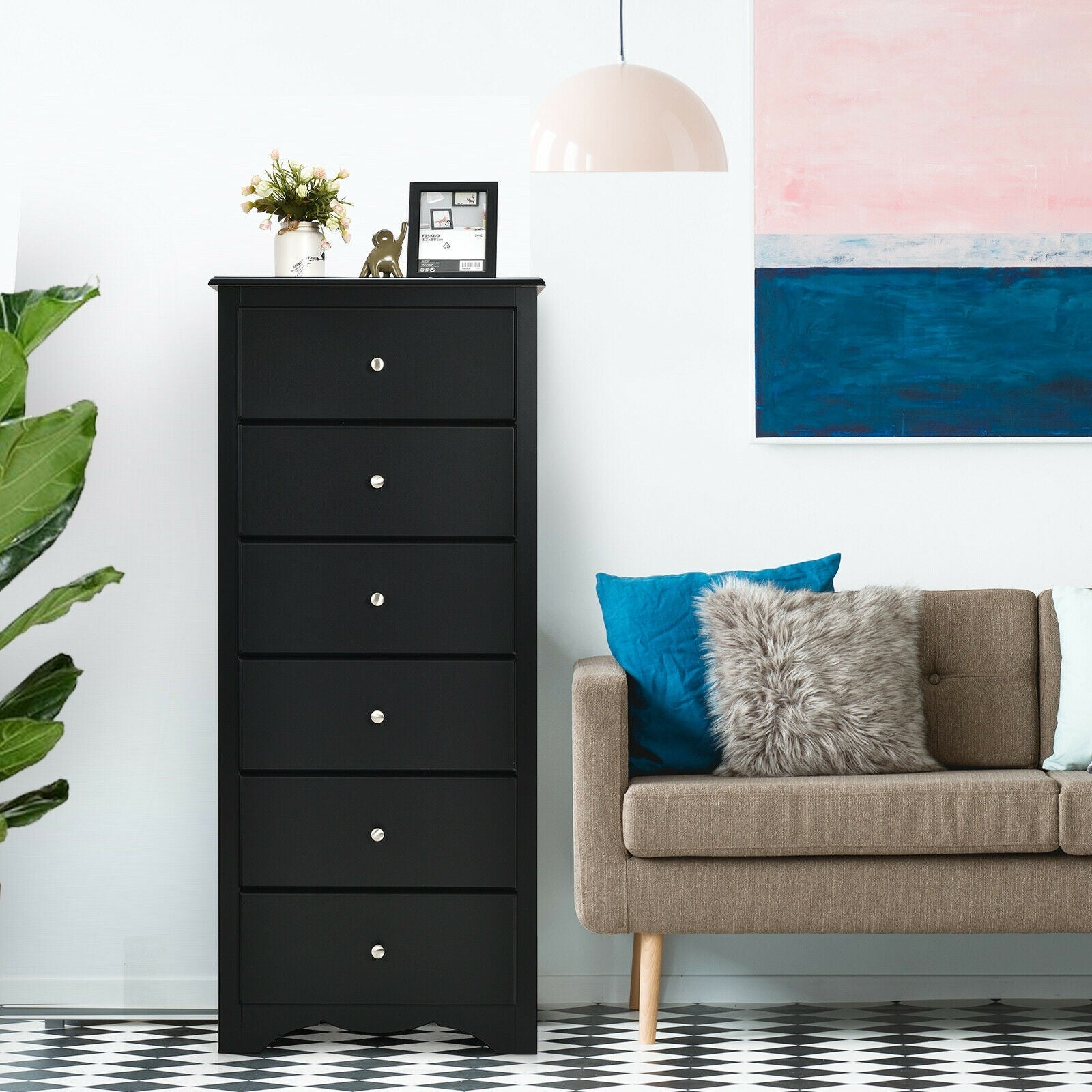 6 Drawers Chest Dresser - Black