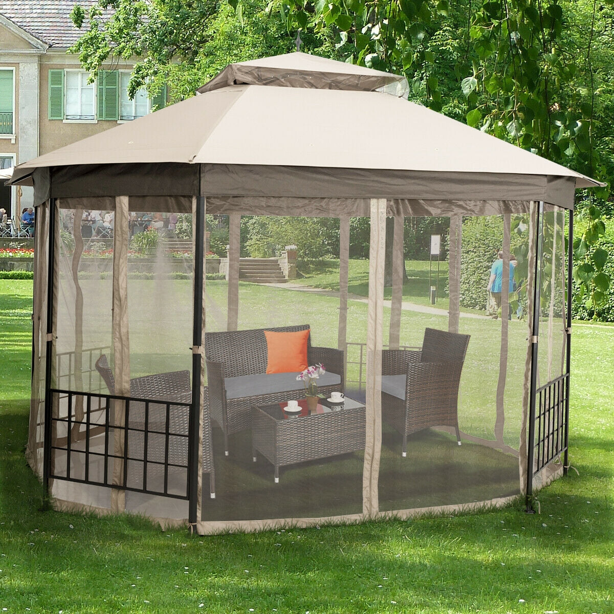 10’x 12’ Octagonal Patio Gazebo - Beige