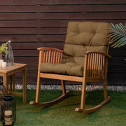 22 x 44 Inch Tufted Outdoor Patio Chair Seating Pad - Brown