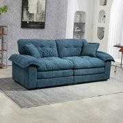 84' Chenille Sofa Small Sofa Loveseat Couch, Blue