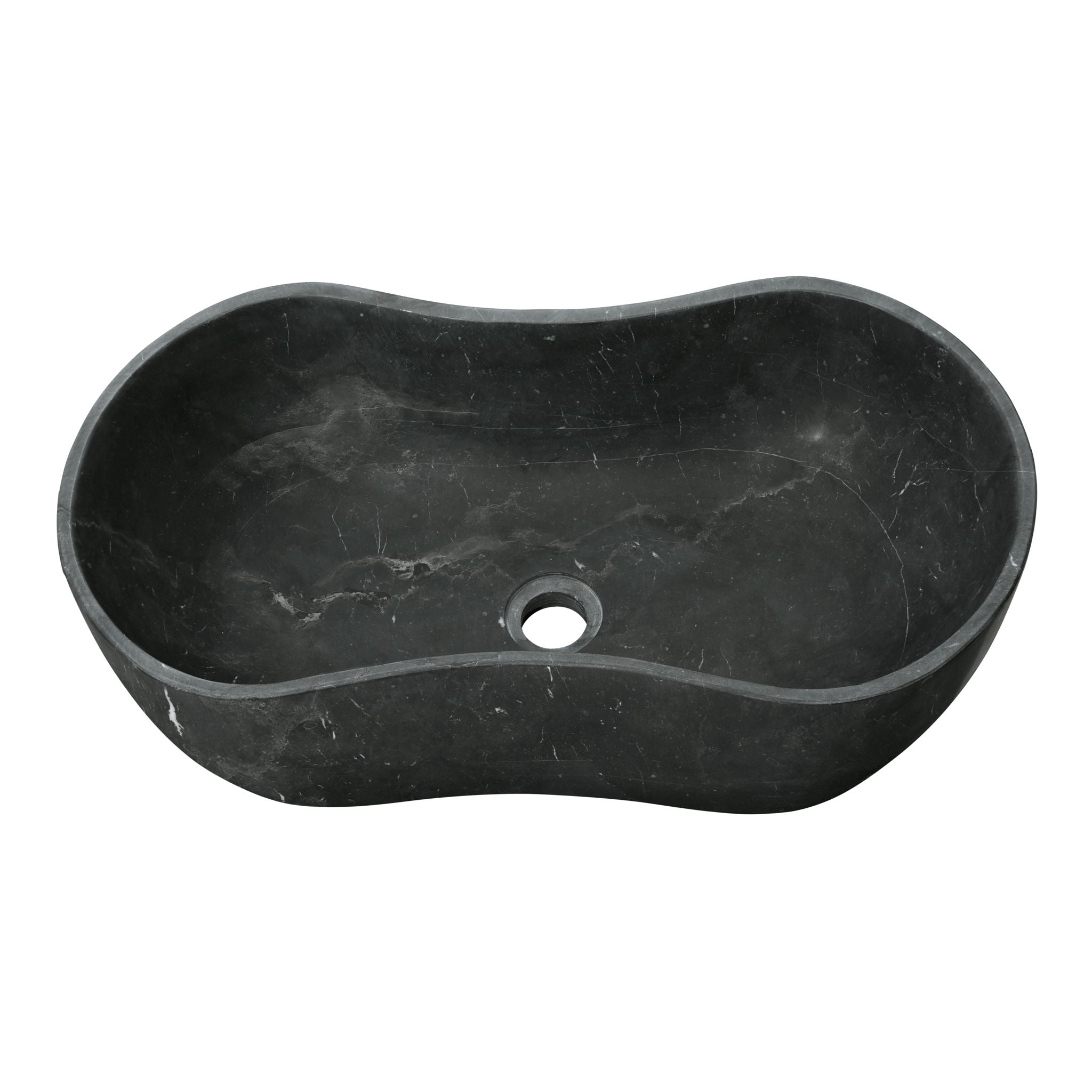 Bathroom Vessel Sink With Wavy Design by Couch