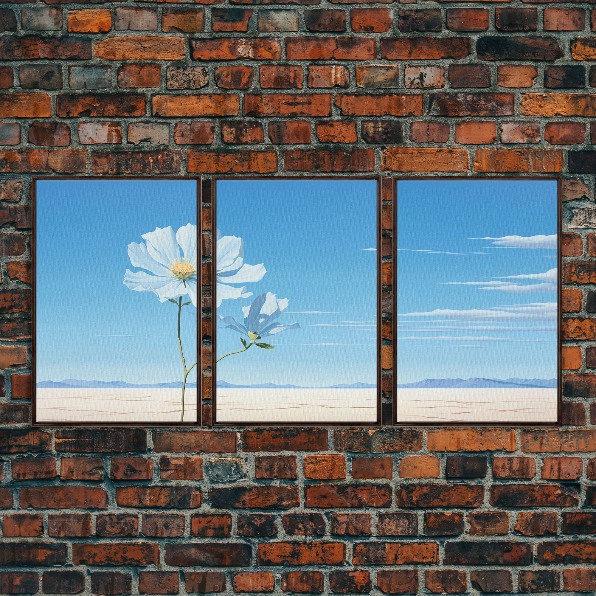 Flower Art Print, Canvas Print, 3 Piece Wall Art