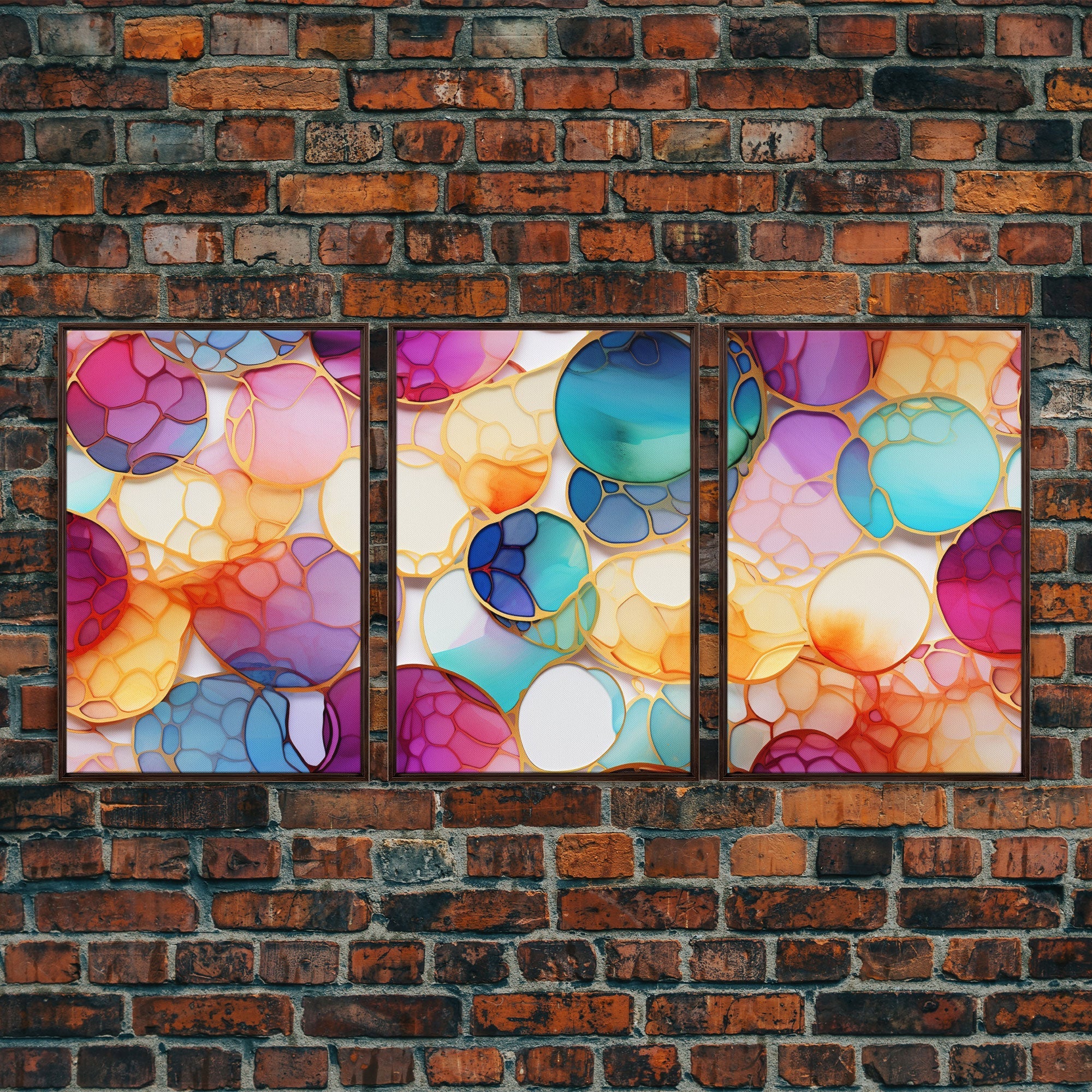 Vibrant Wall Print, Canvas Print, 3 Piece Wall Art