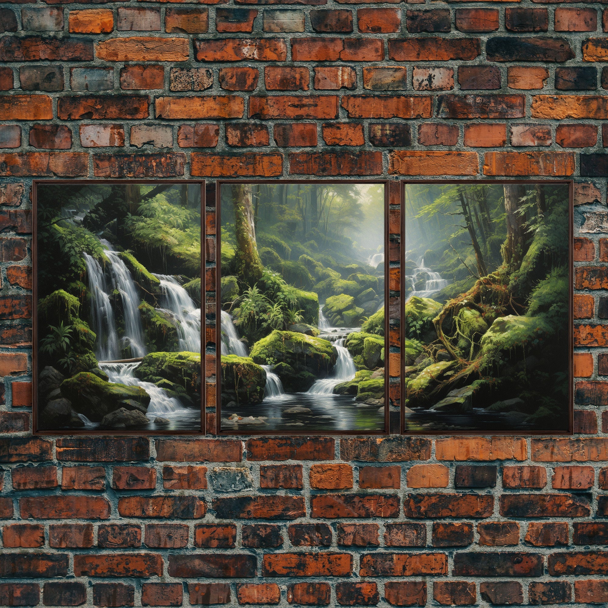Waterfalls Wall Art, Canvas Print, 3 Piece Wall Art