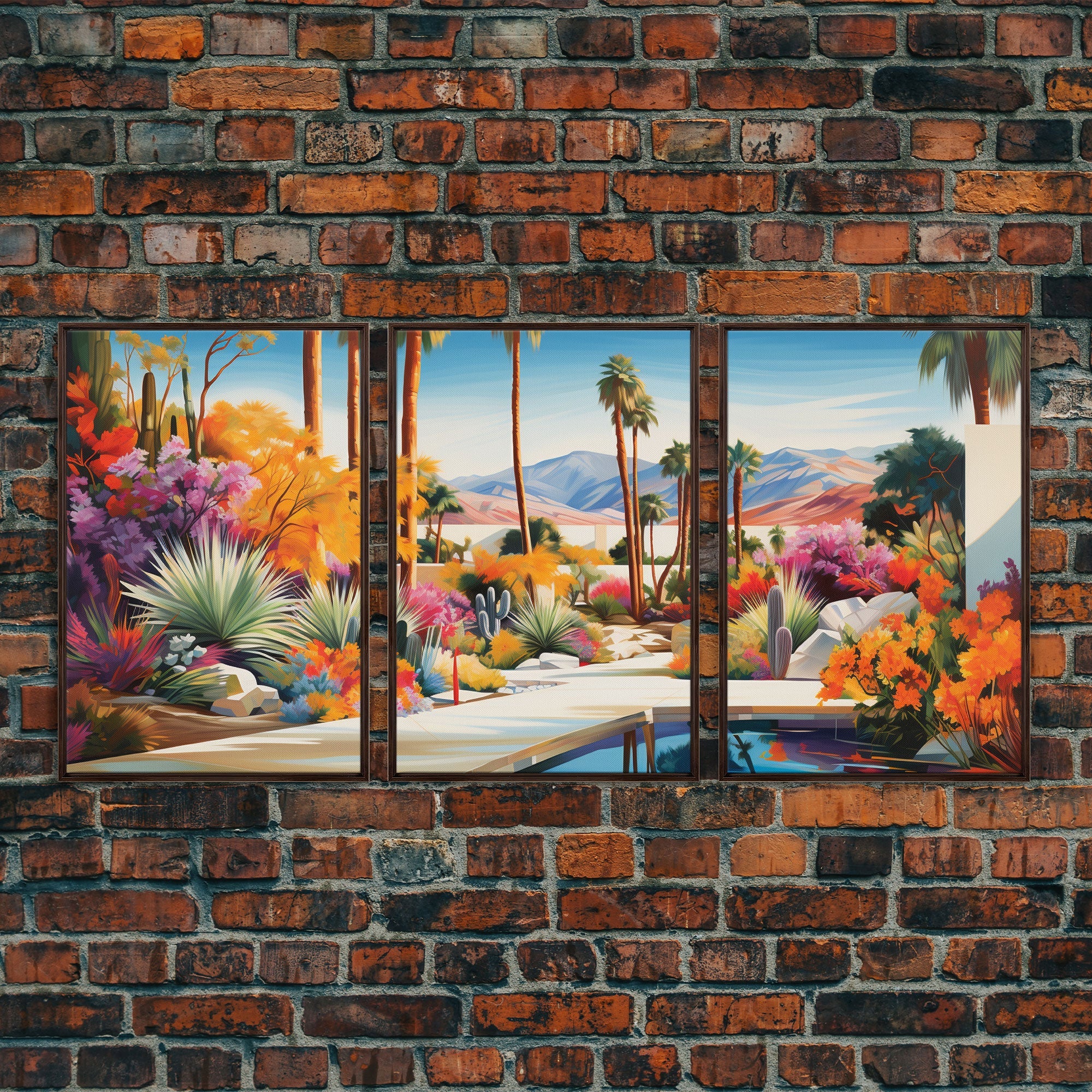 Palm Trees Art, Canvas Print, 3 Piece Wall Art