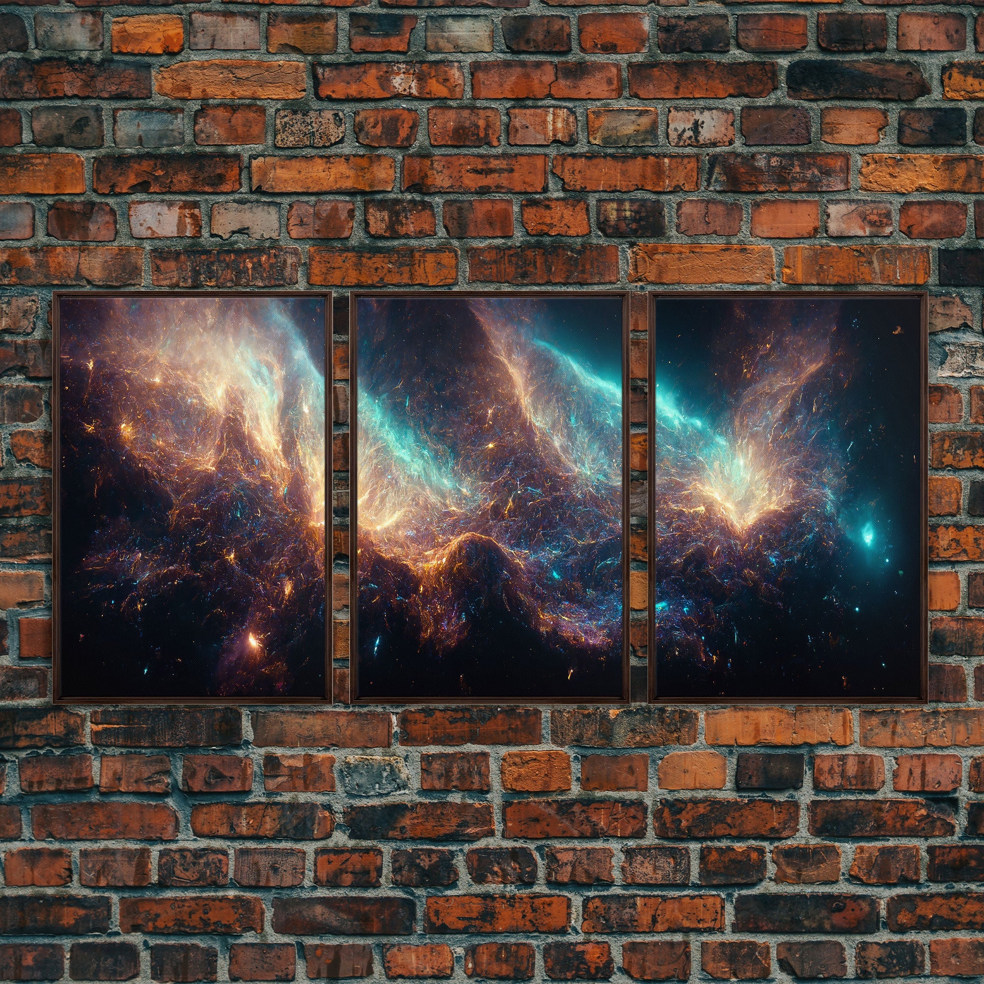 Galaxy of Stars, String Theory, 3 Piece Wall Art, Ready To Hang Canvas Print