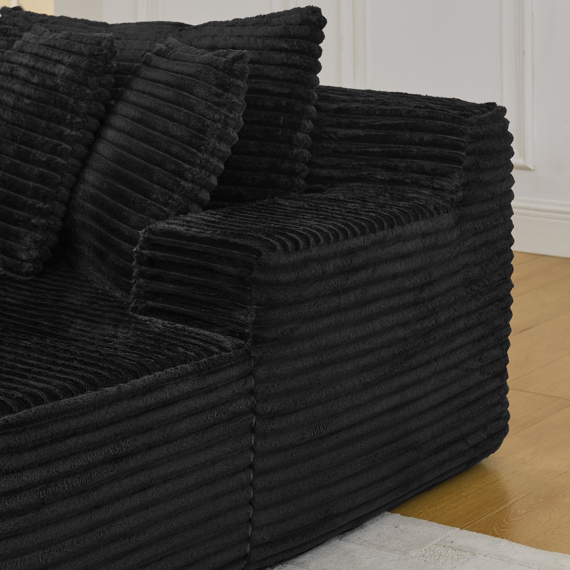 Two-Seater Lazy Sofa Lounge Chair -Black