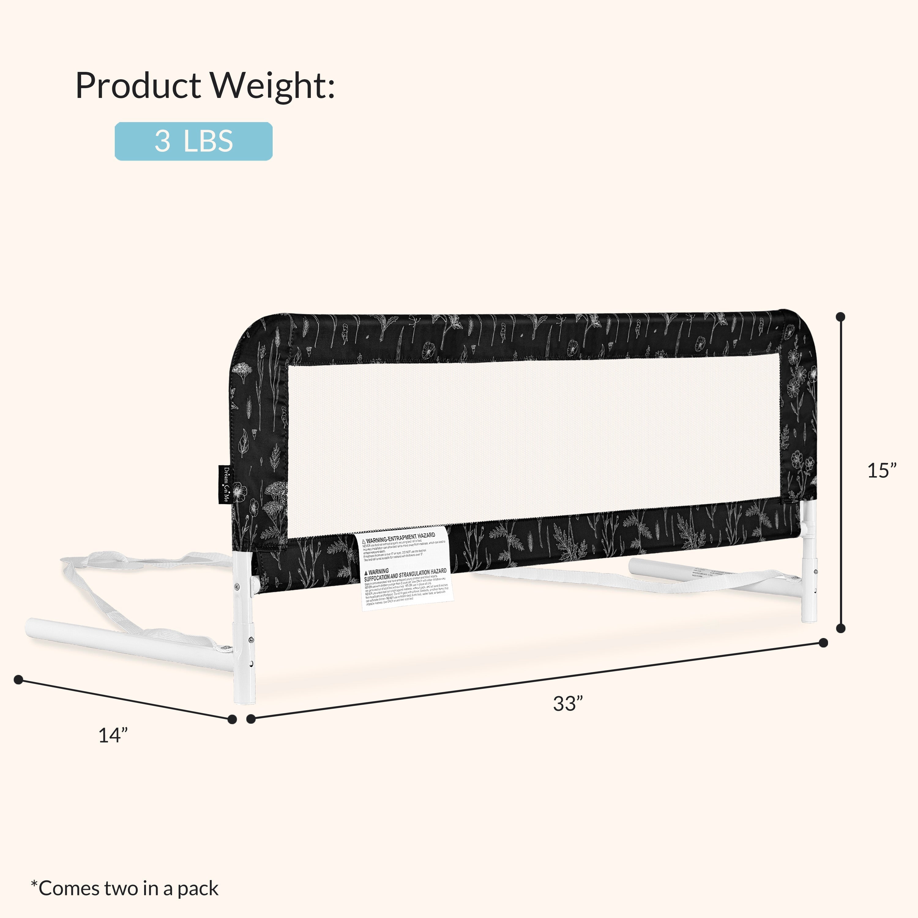 Dream On Me Mesh Security Bed Rails, Double Pack