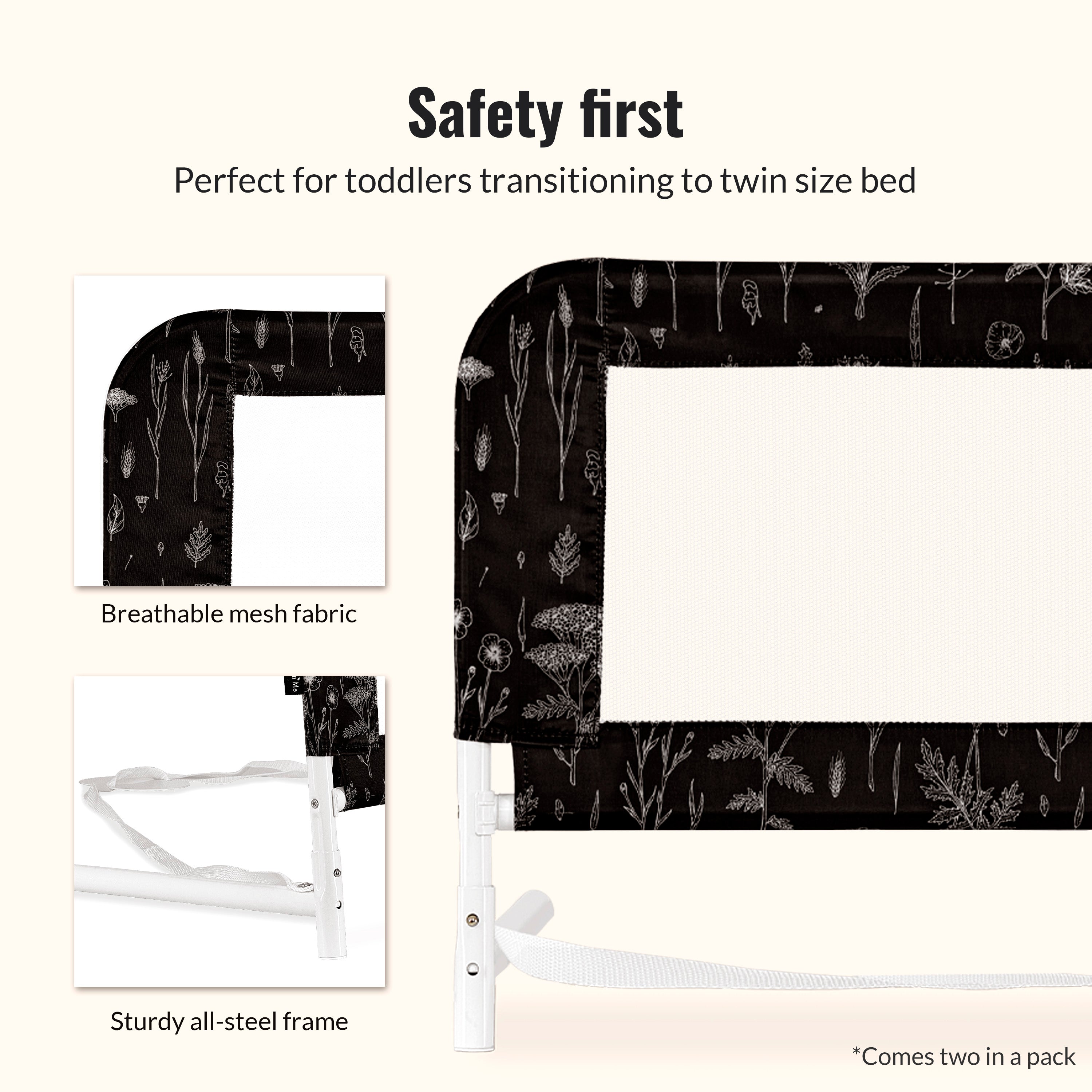 Dream On Me Mesh Security Bed Rails, Double Pack