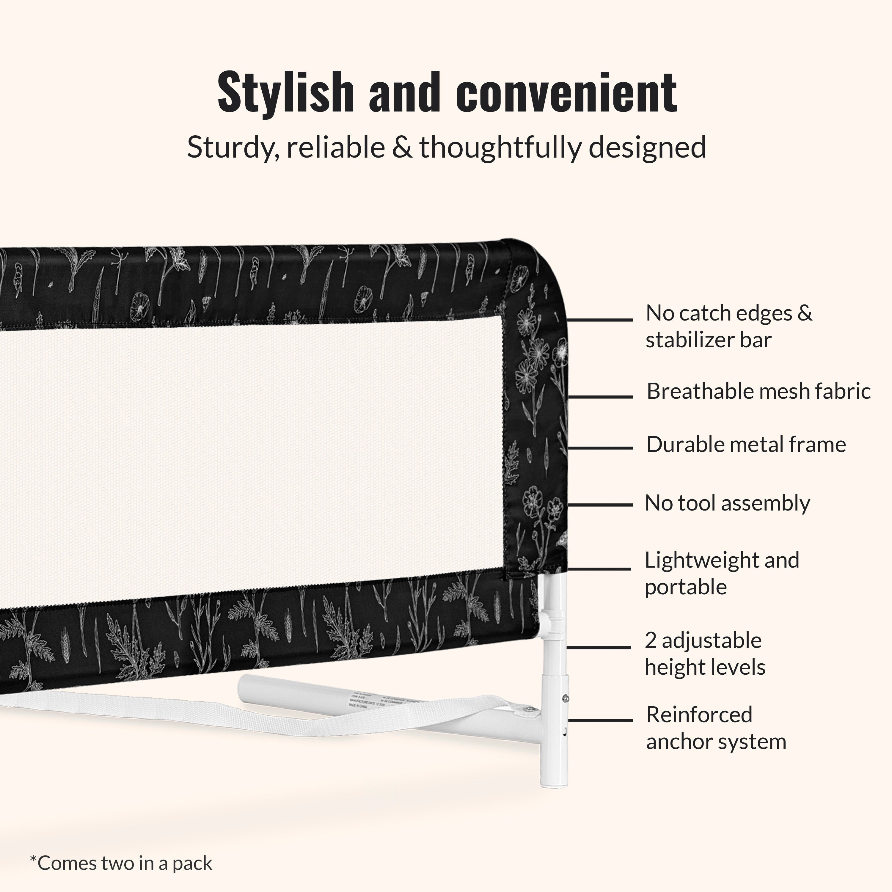 Dream On Me Mesh Security Bed Rails, Double Pack