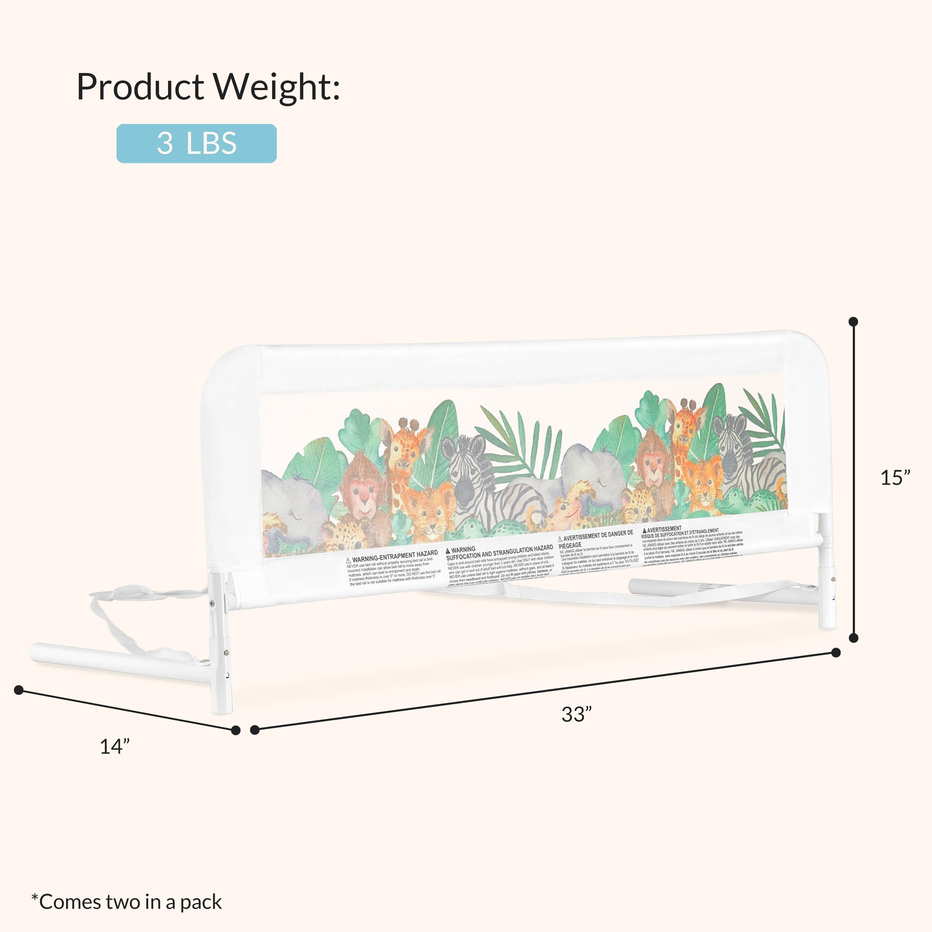 Dream On Me Mesh Security Bed Rails, Double Pack