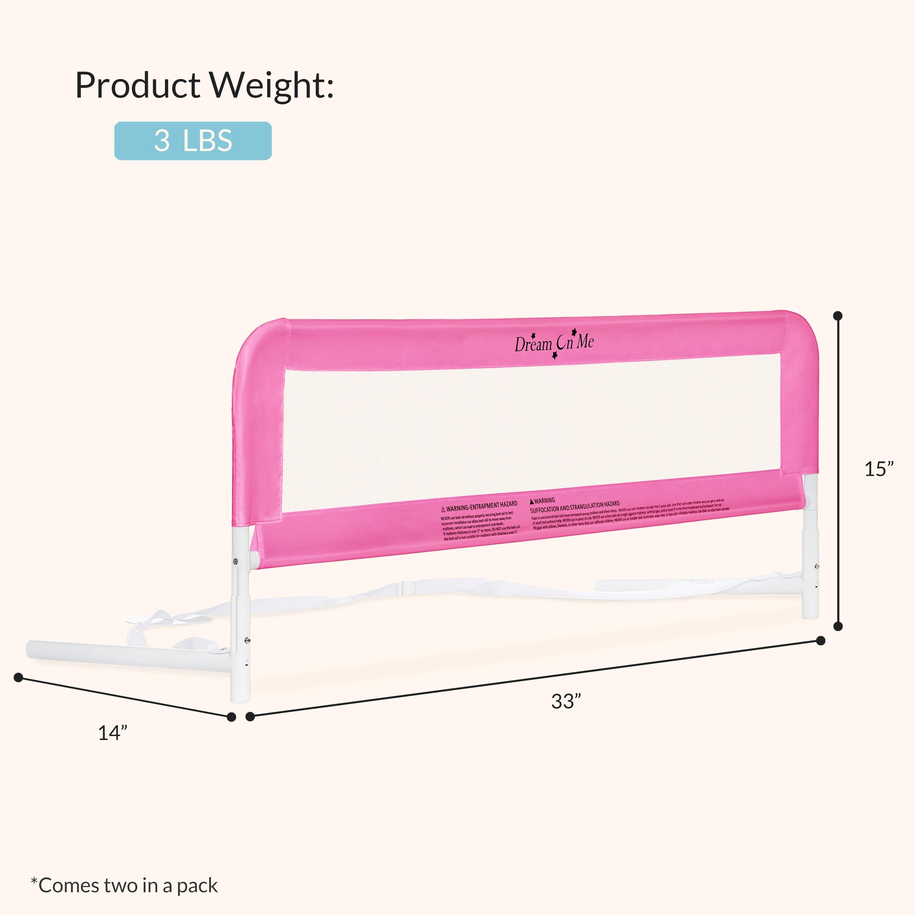 Dream On Me Mesh Security Bed Rails, Double Pack