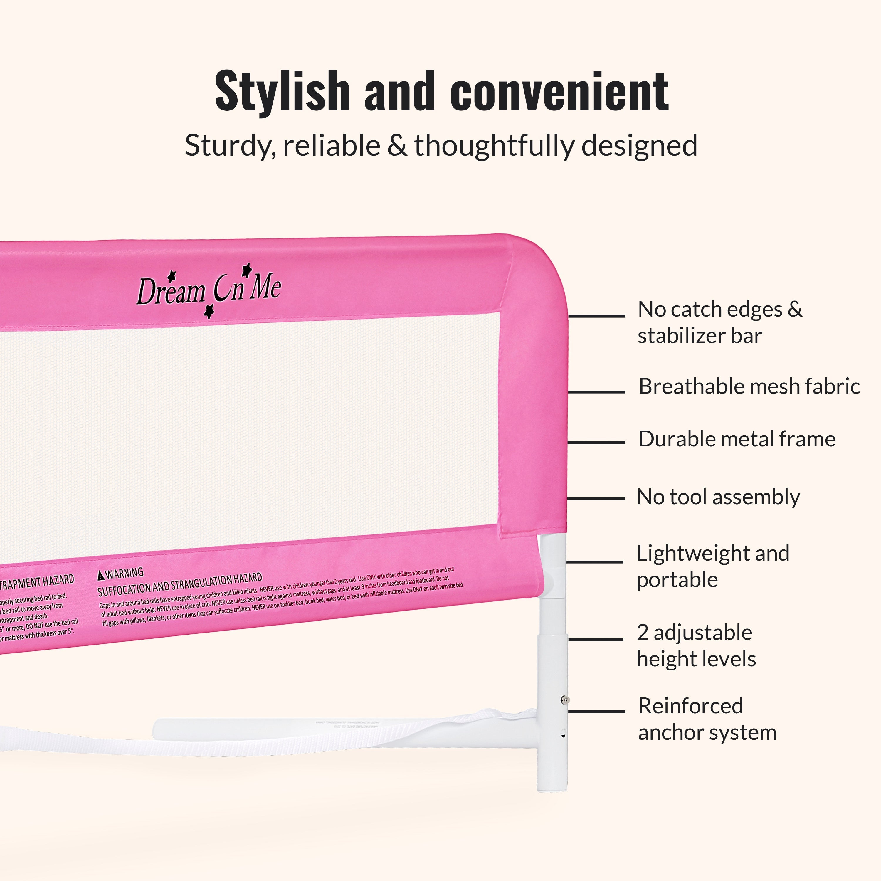 Dream On Me Mesh Security Bed Rail