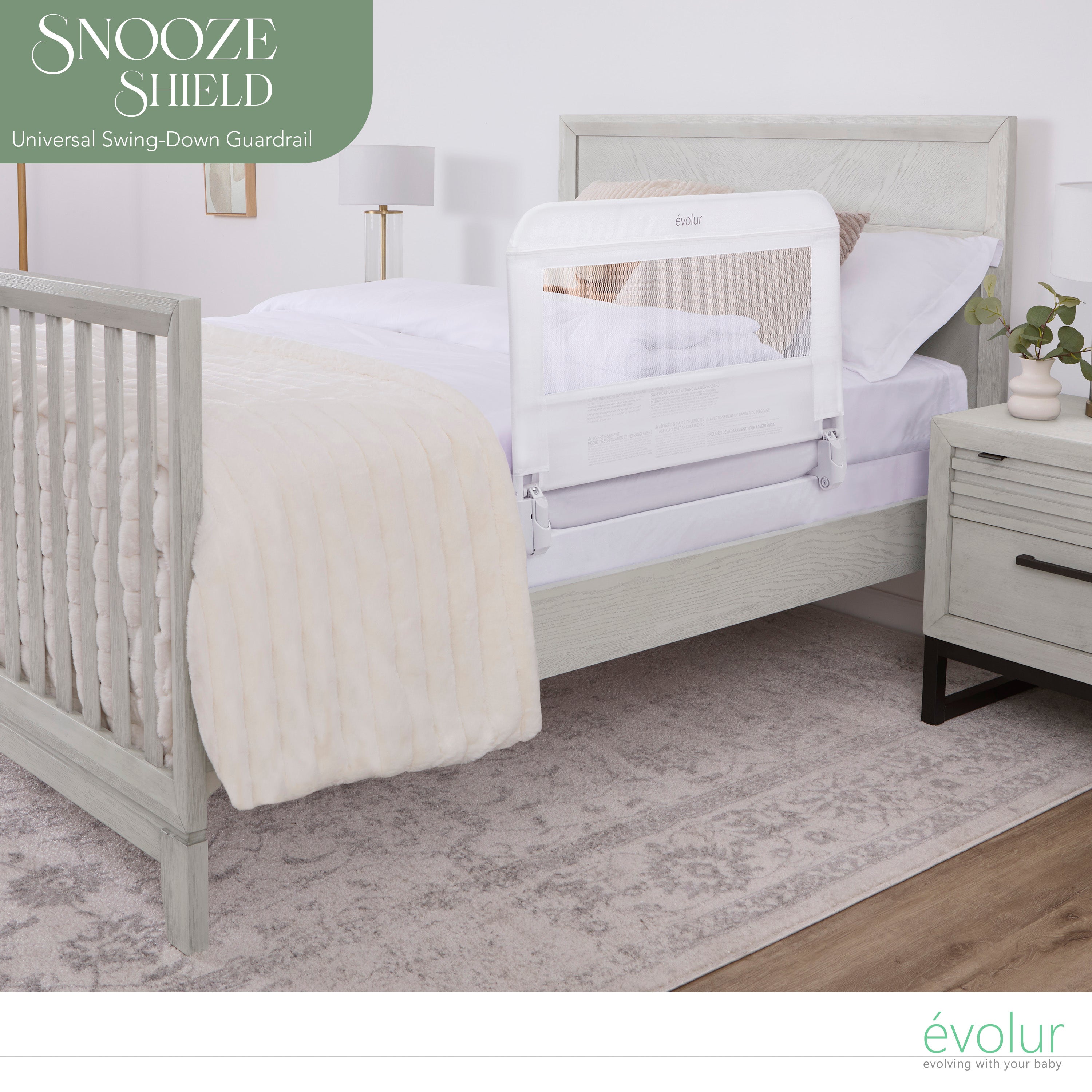 Evolur Snooze Shield Universal Swing-Down Guardrail