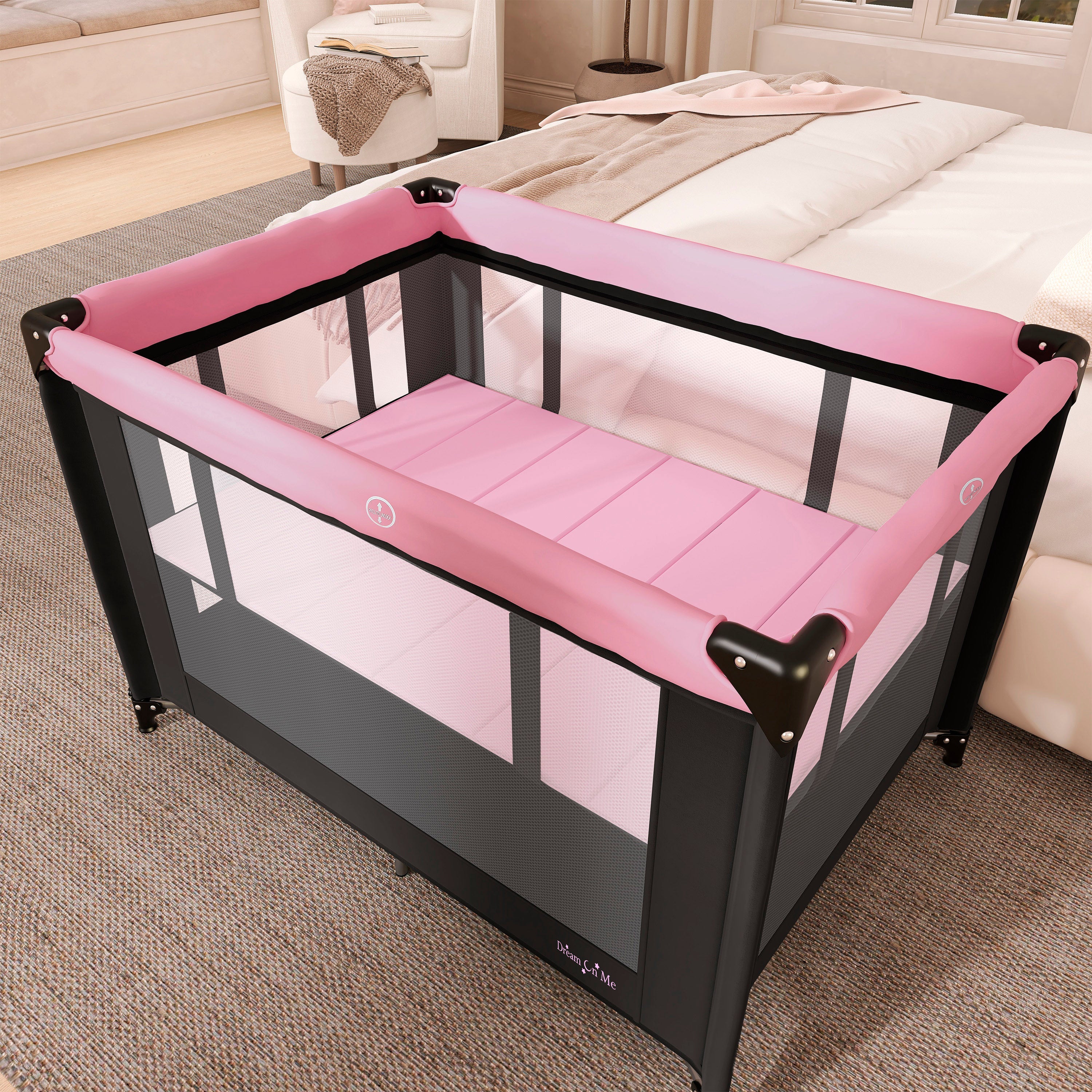 Dream On Me Zazzy Portable Play yard with Bassinet