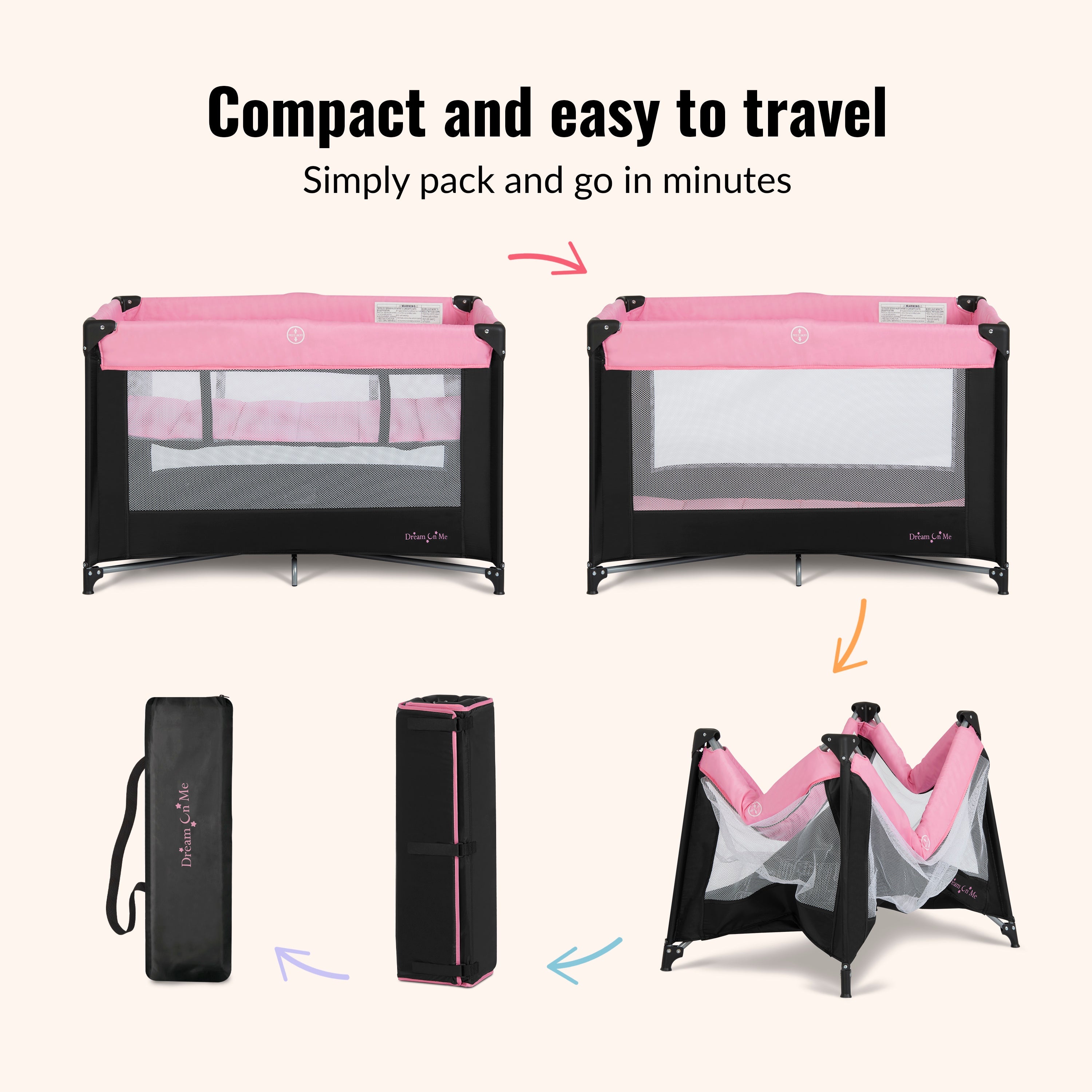 Dream On Me Zazzy Portable Play yard with Bassinet