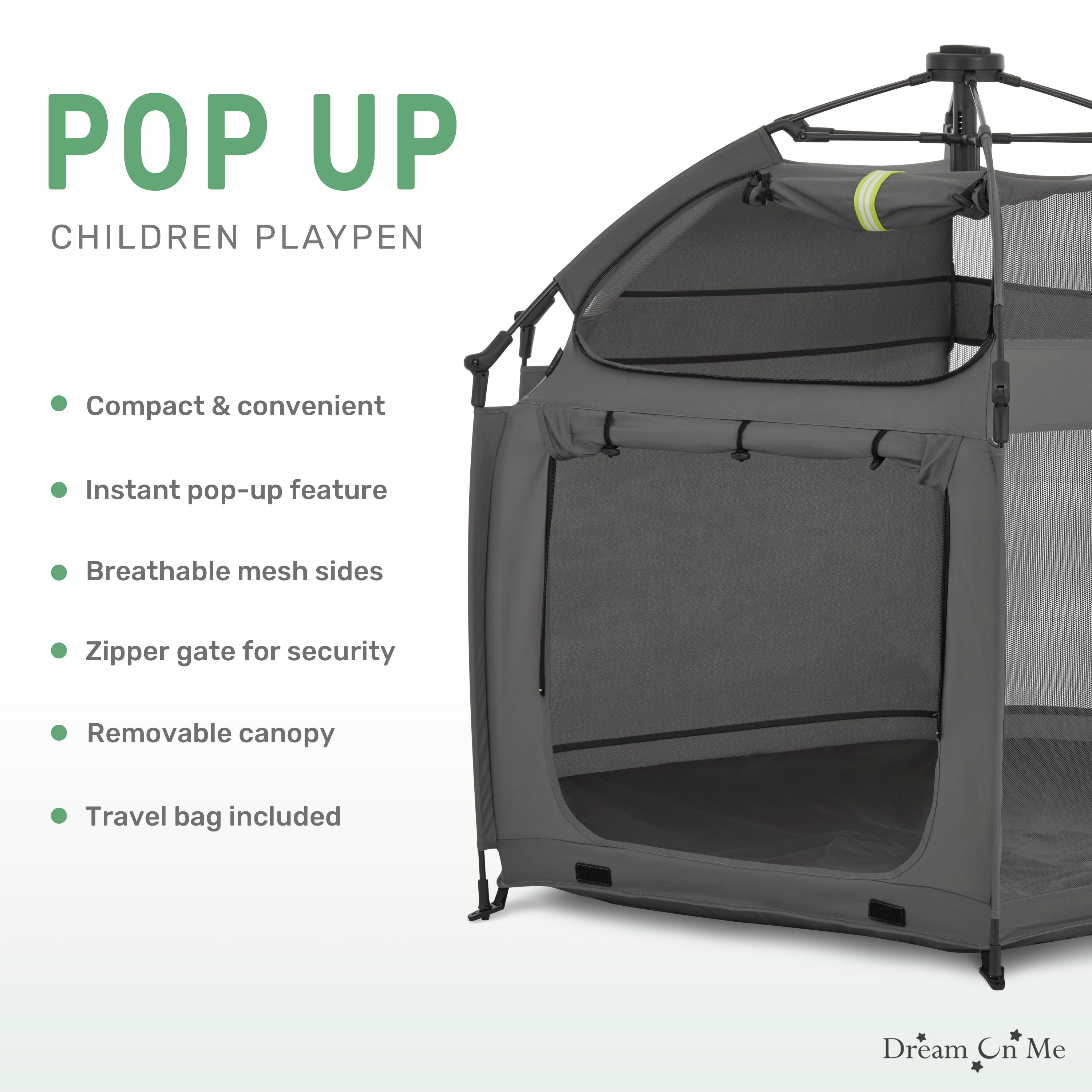 Dream On Me Pop Up Children Playpen with Canopy
