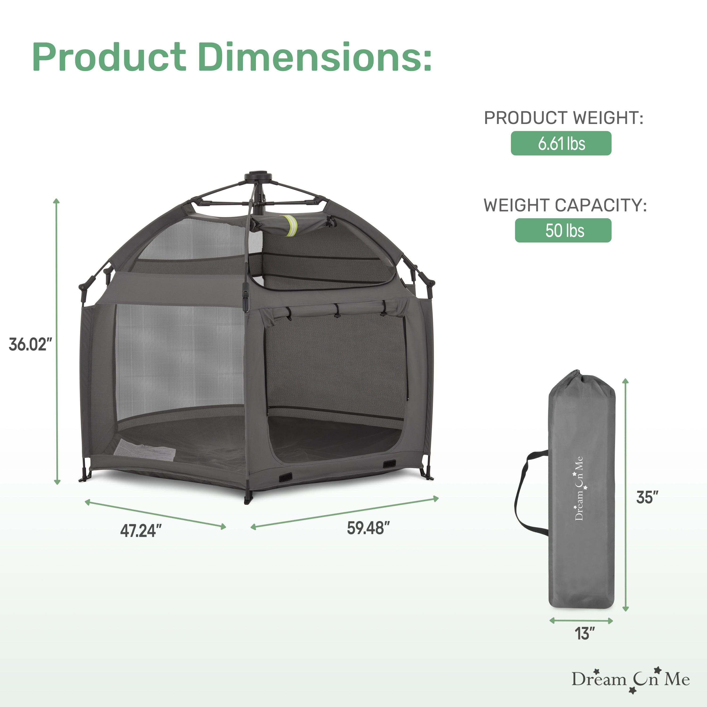 Dream On Me Pop Up Children Playpen with Canopy