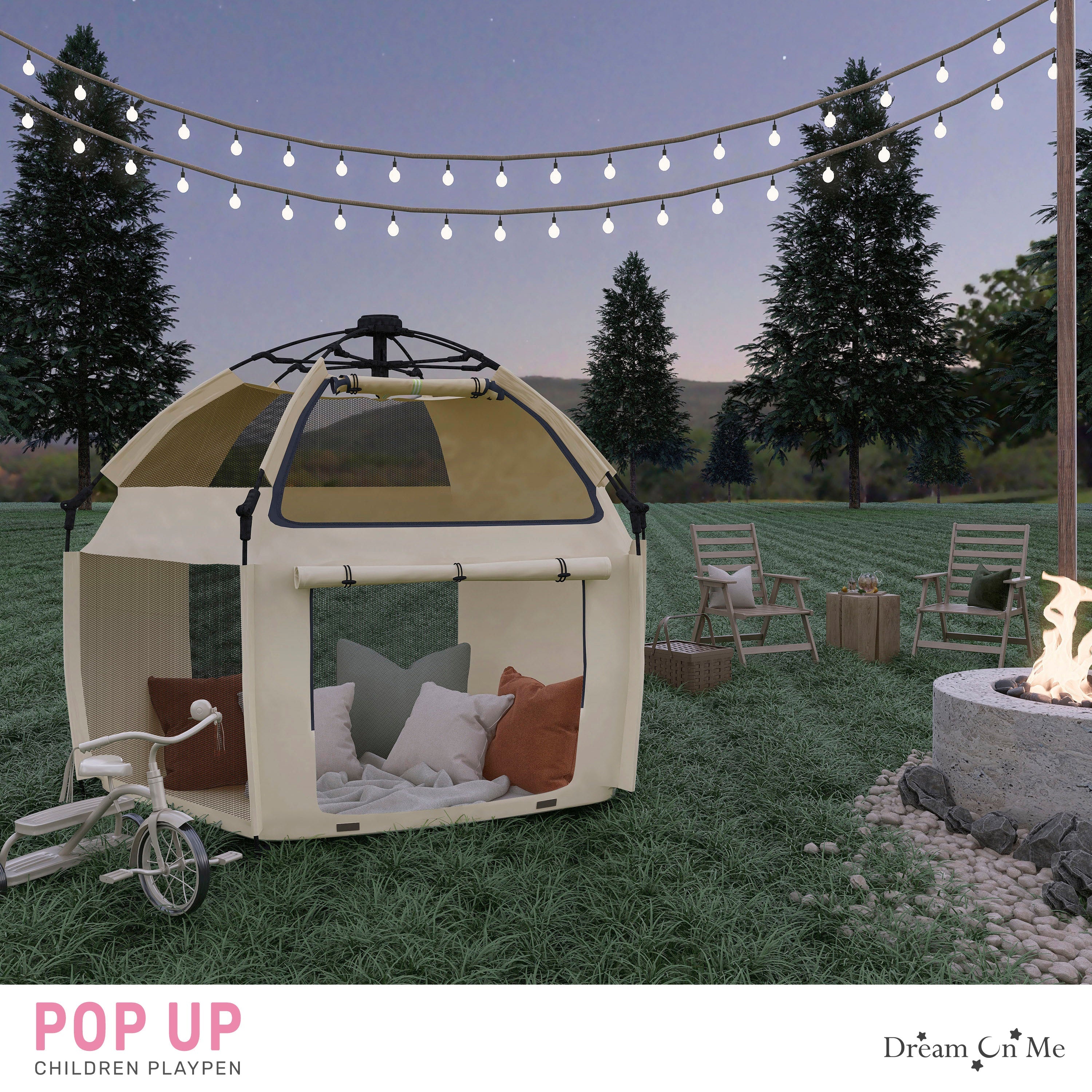 Dream On Me Pop Up Children Playpen with Canopy