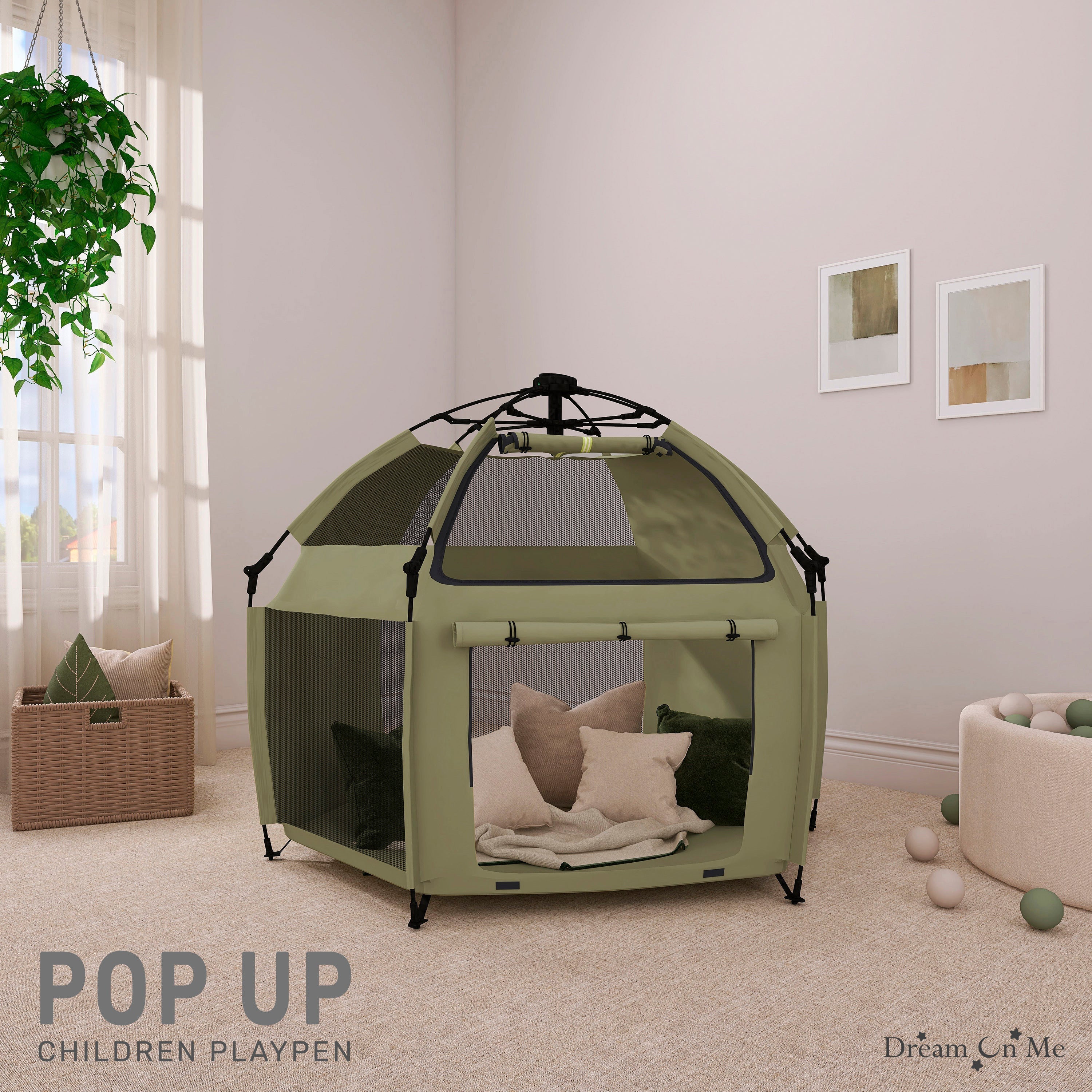 Dream On Me Pop Up Children Playpen with Canopy