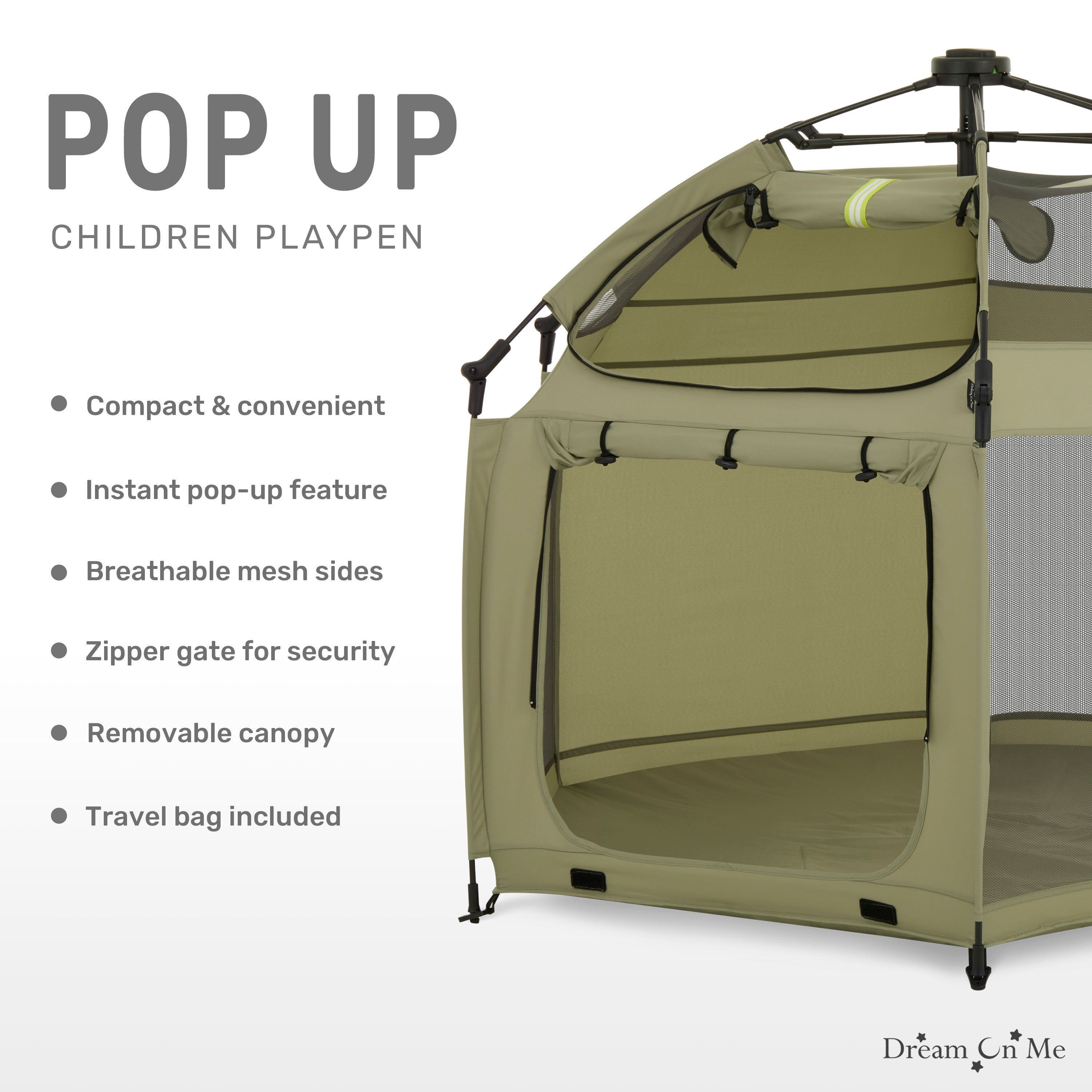 Dream On Me Pop Up Children Playpen with Canopy