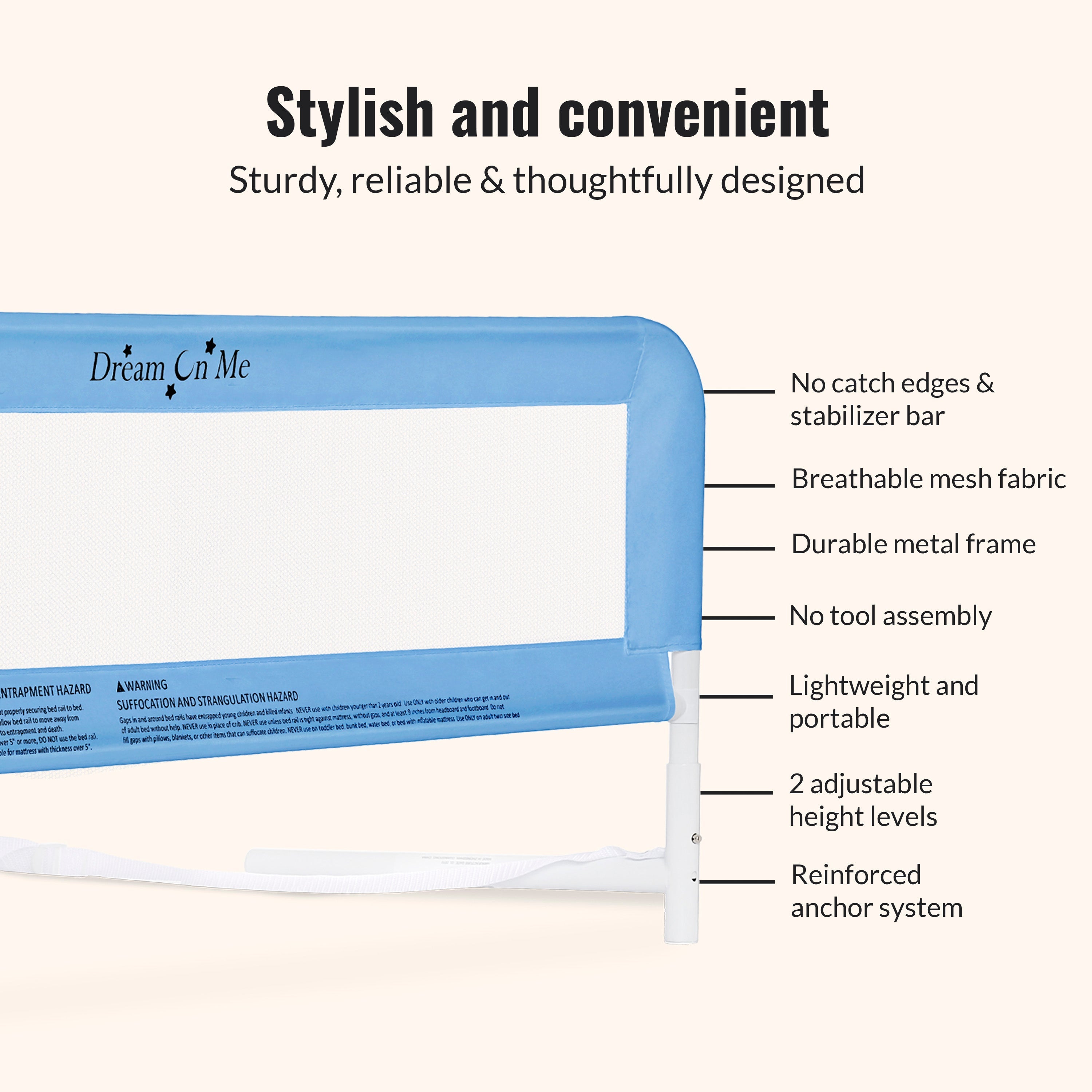 Dream On Me Adjustable Mesh Bed Rail
