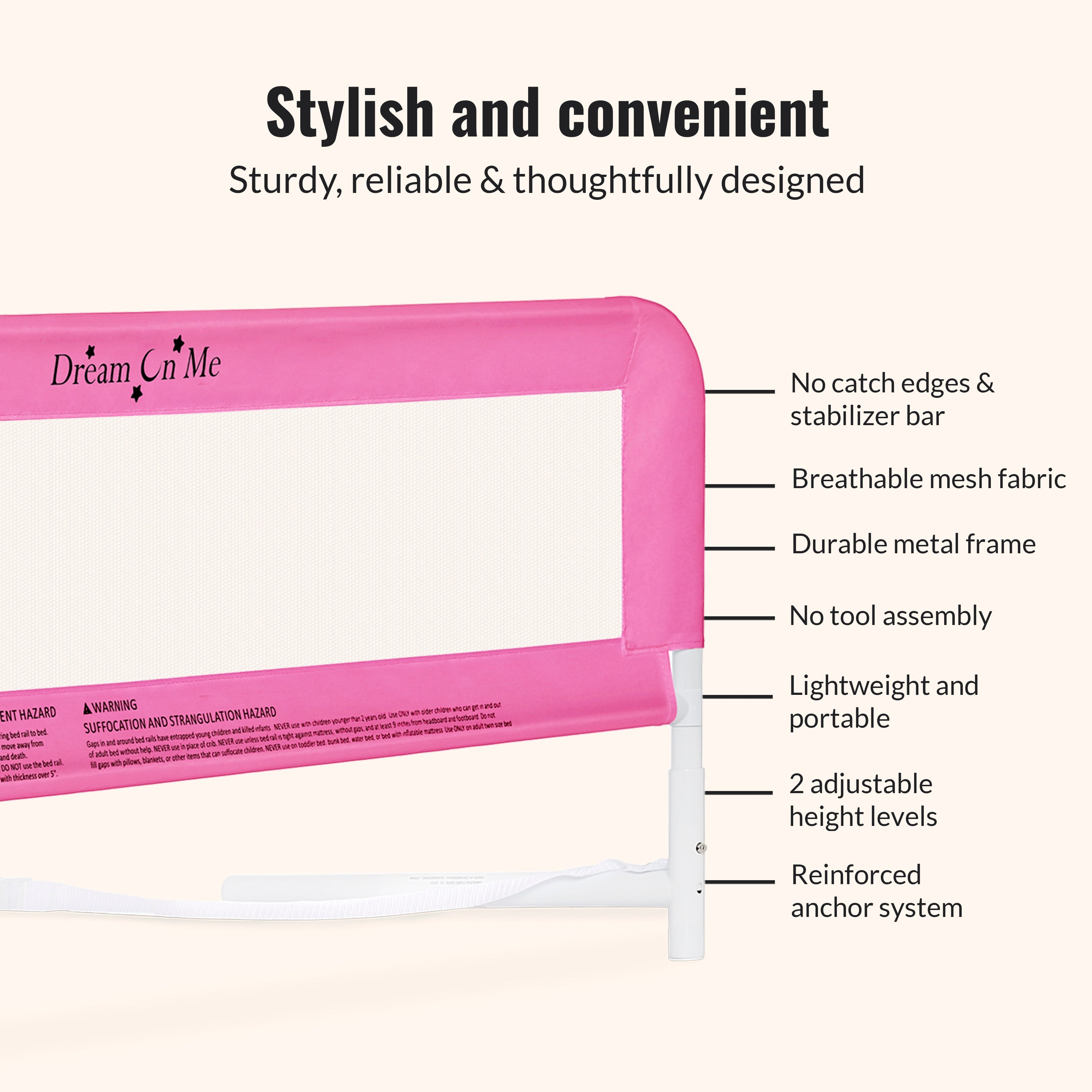Dream On Me Adjustable Mesh Bed Rail