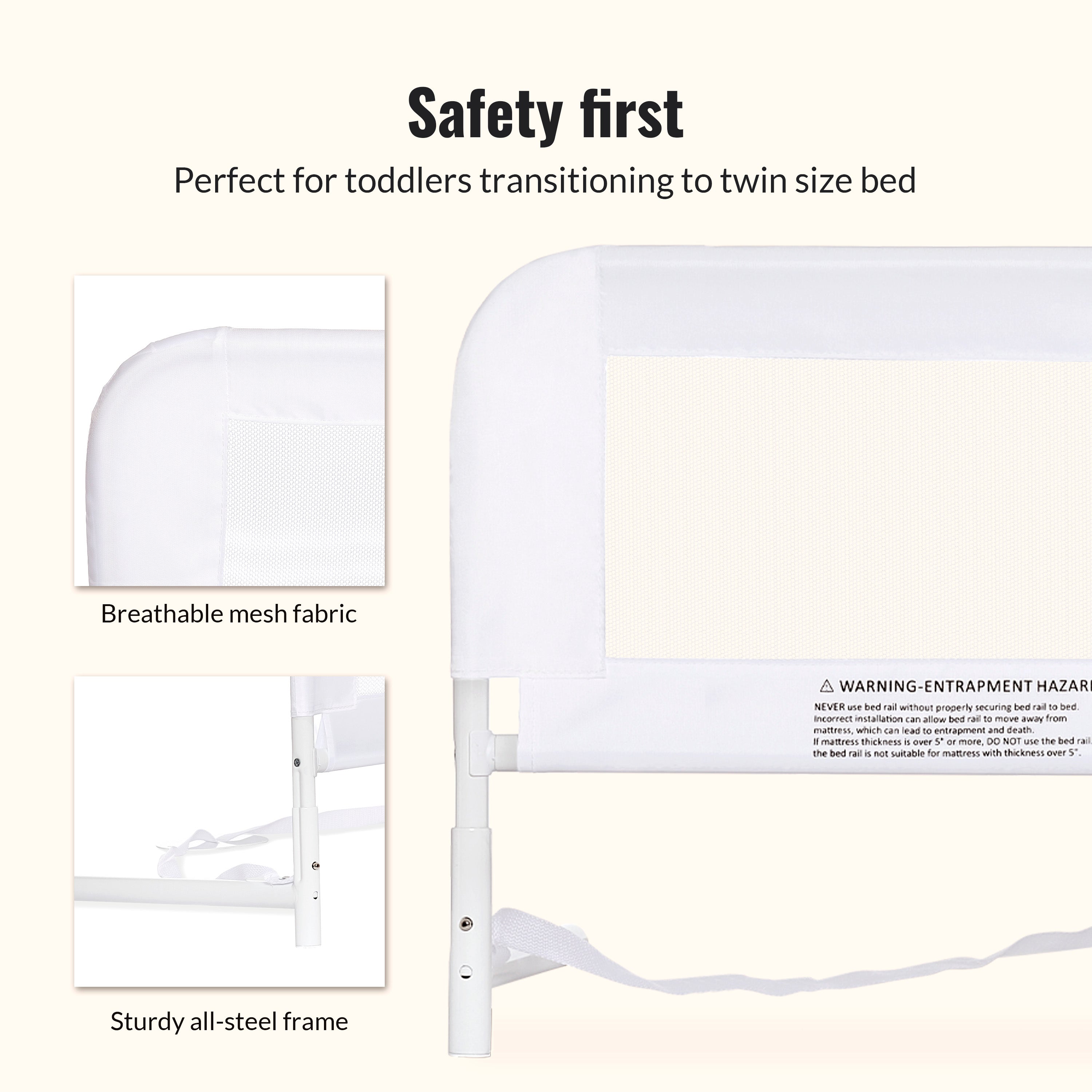 Dream On Me Adjustable Mesh Bed Rail