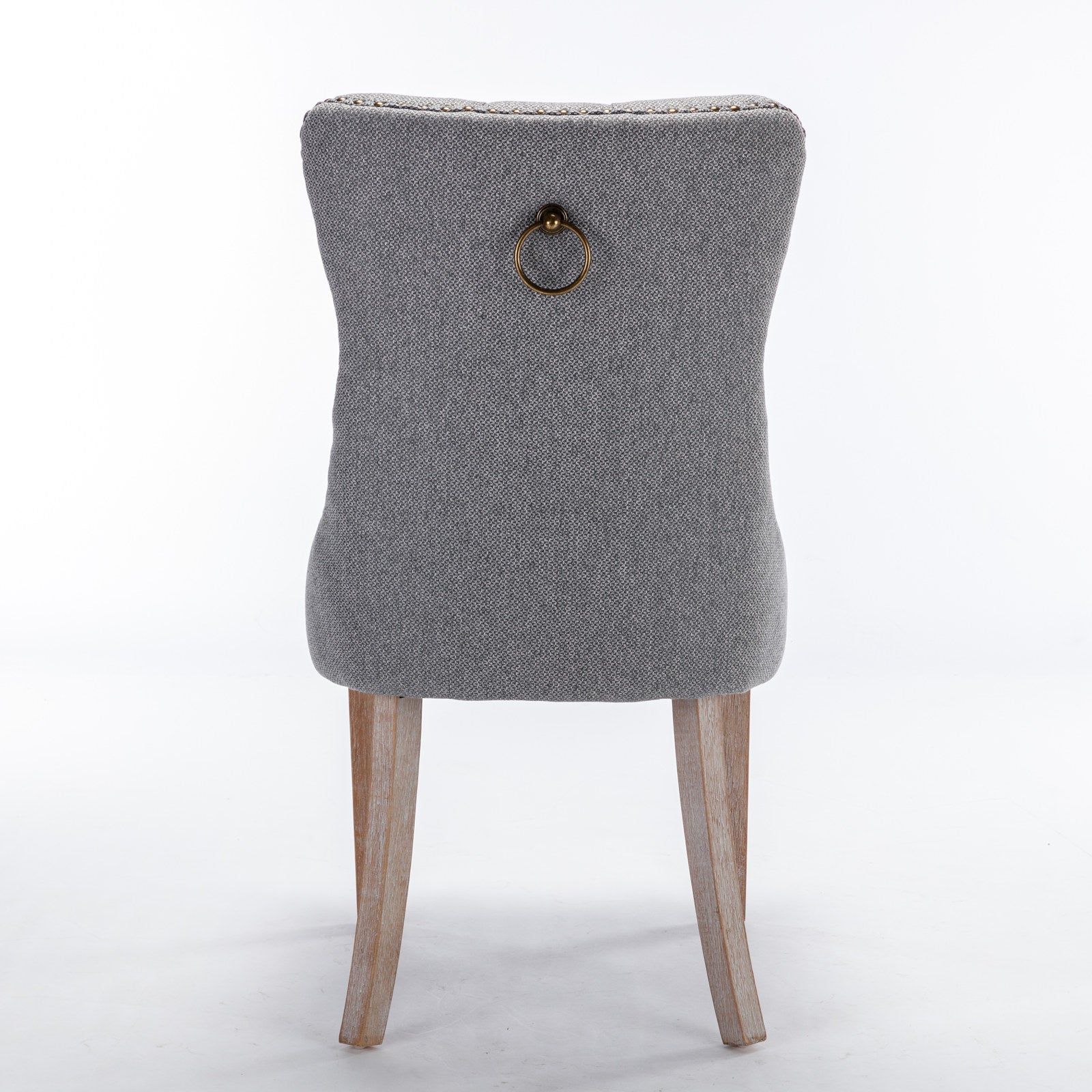 High-end Tufted Upholstered Dining Chair in Set Gray - 2 Pieces