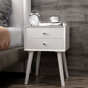 Wooden Nightstand with 2 Storage Drawers-White