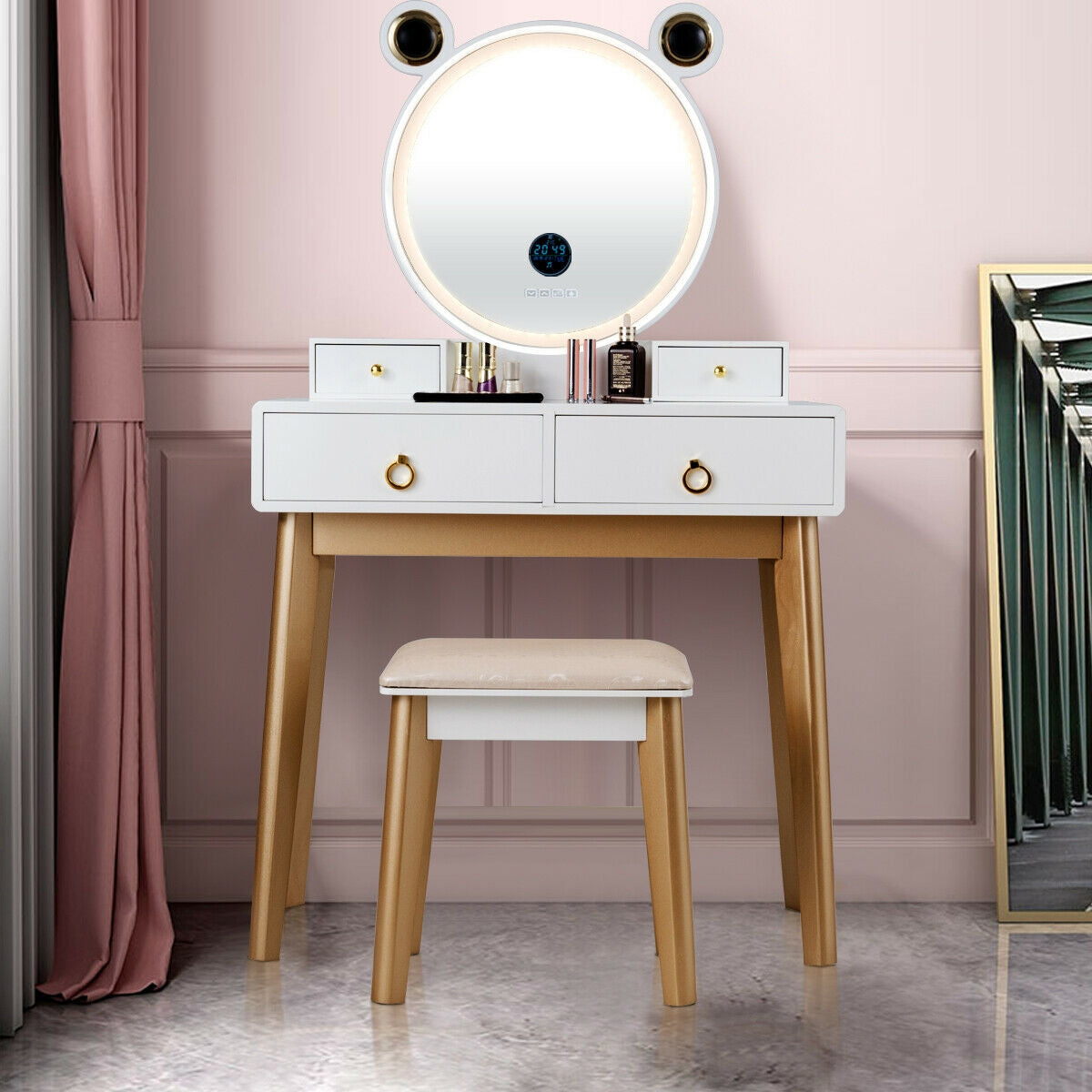 Linensnthings.com Vanity Set with 3-Color Lighted Touch Screen Dimming ...