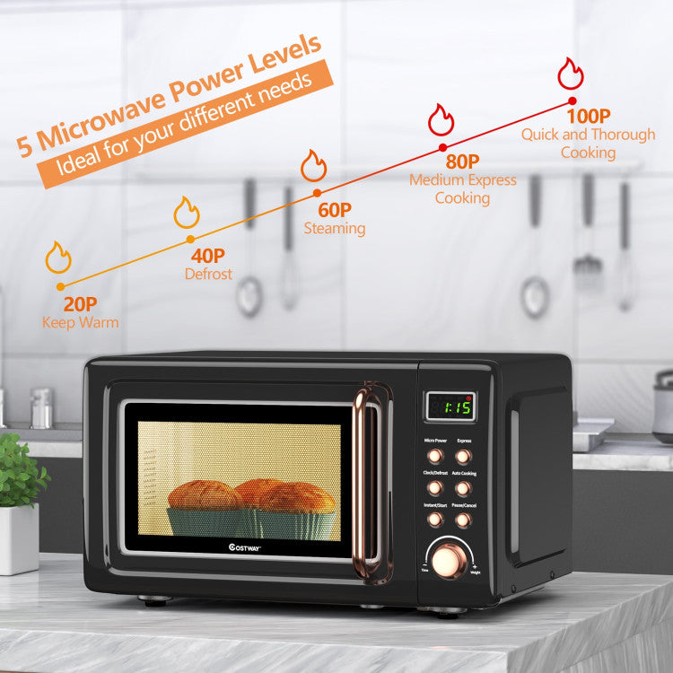 700W Retro Microwave Oven
