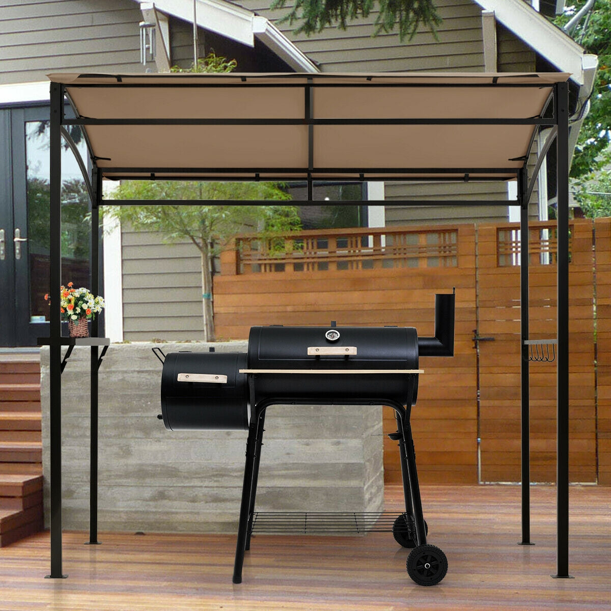 7 x 4.5 Feet Gazebo Outdoor, Patio, Garden, Canopy Shelter - Brown