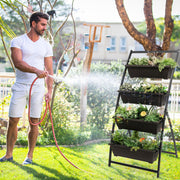 4-Tier Vertical Raised Garden Bed with 4 Containers & Drainage Holes-M
