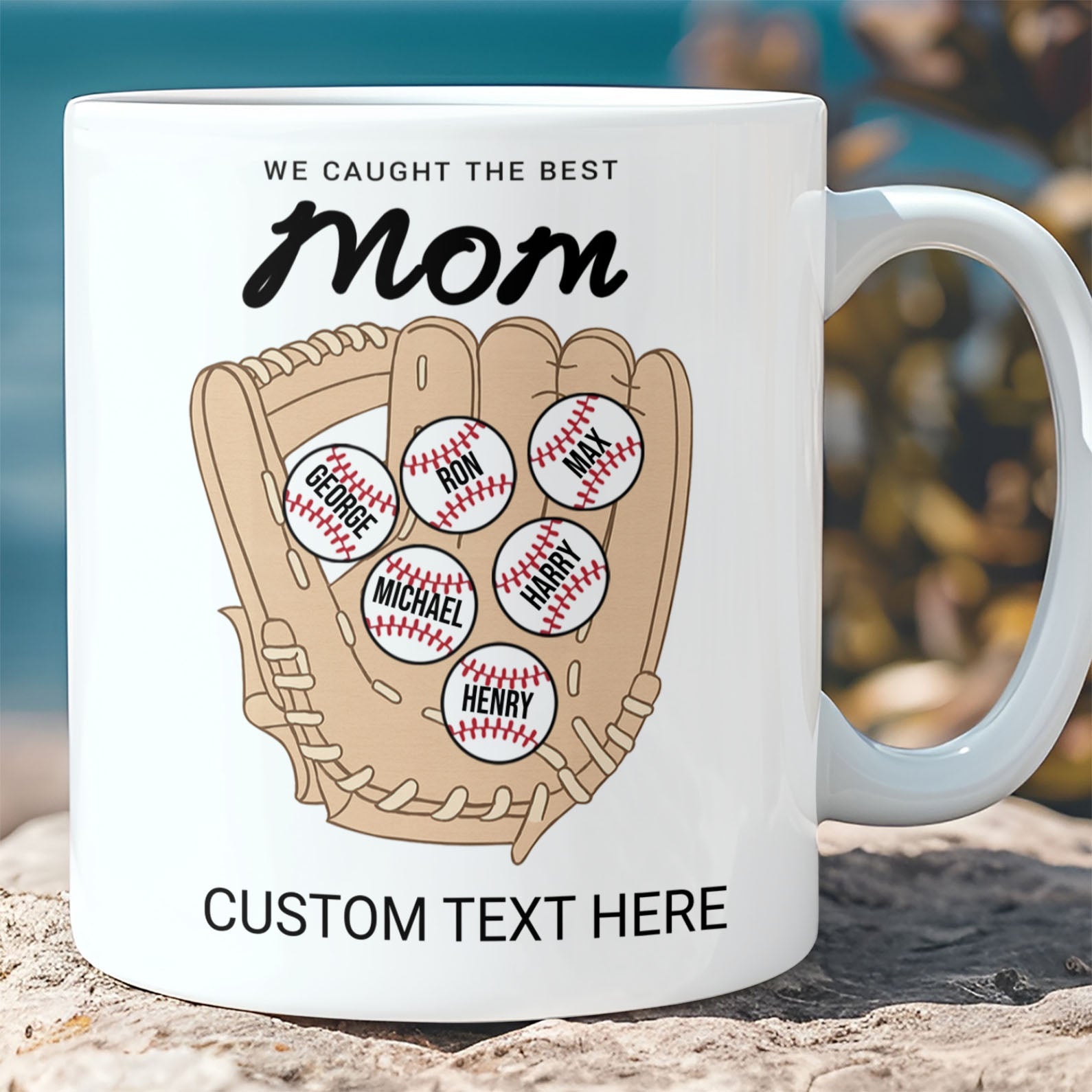 We Caught The Best Mom | Personalized Custom Baseball Mom Mug With Kid's Name | Gift For Mom, Wife | Mother's Day Gift 682249