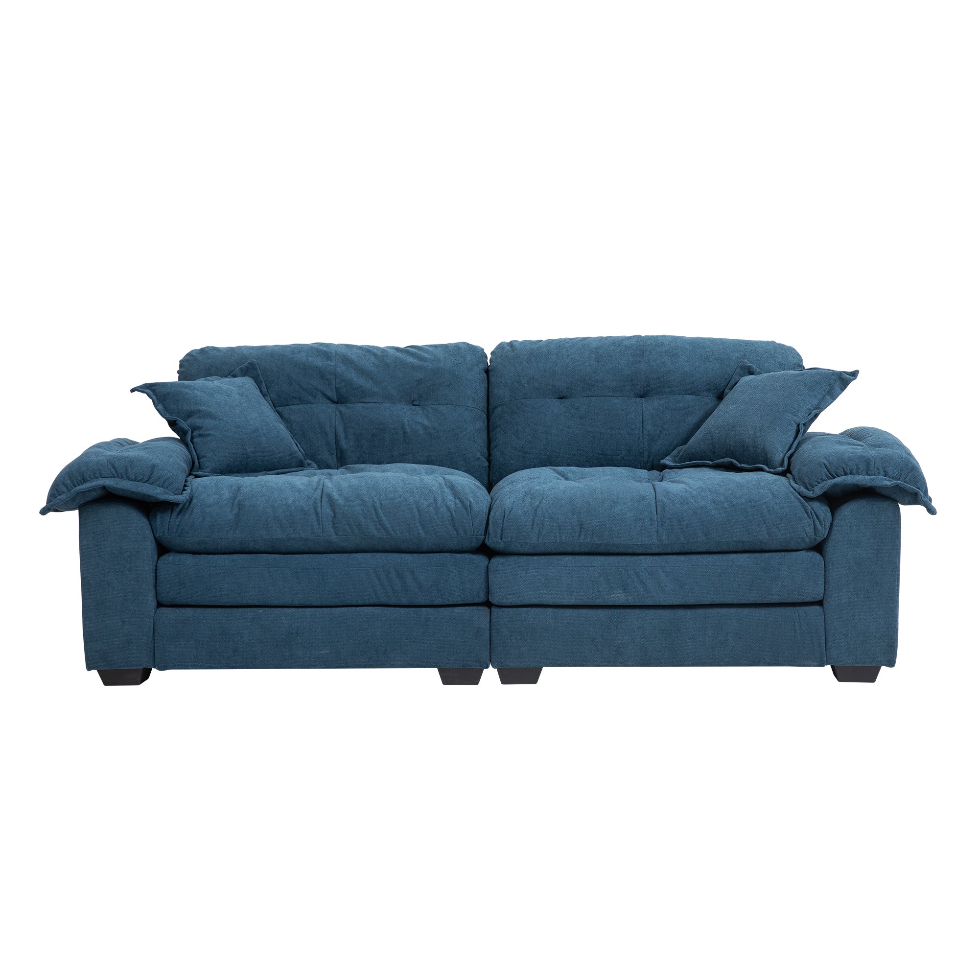 84' Chenille Sofa Small Sofa Loveseat Couch, Blue