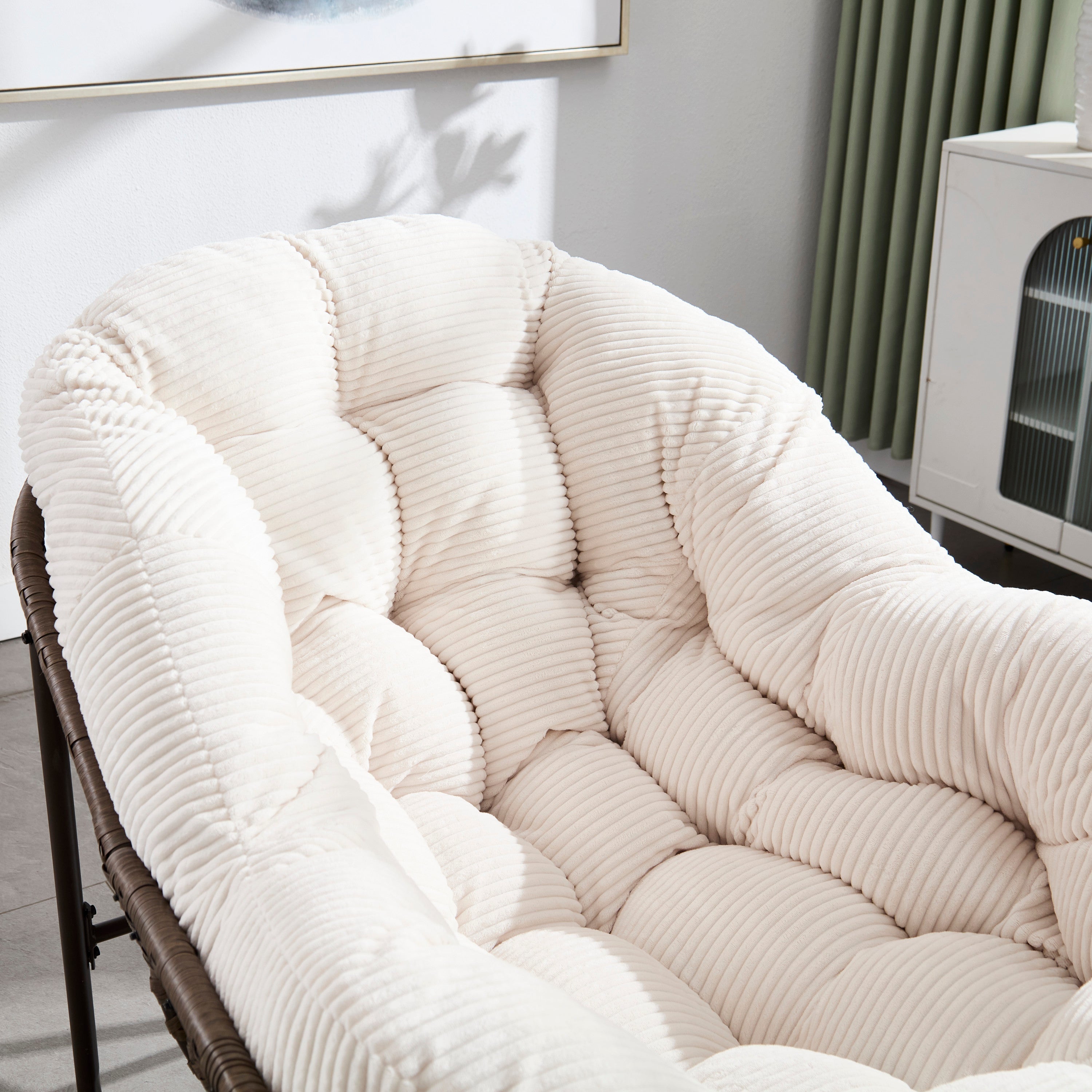 Outdoor Rattan Rocking Chair, White