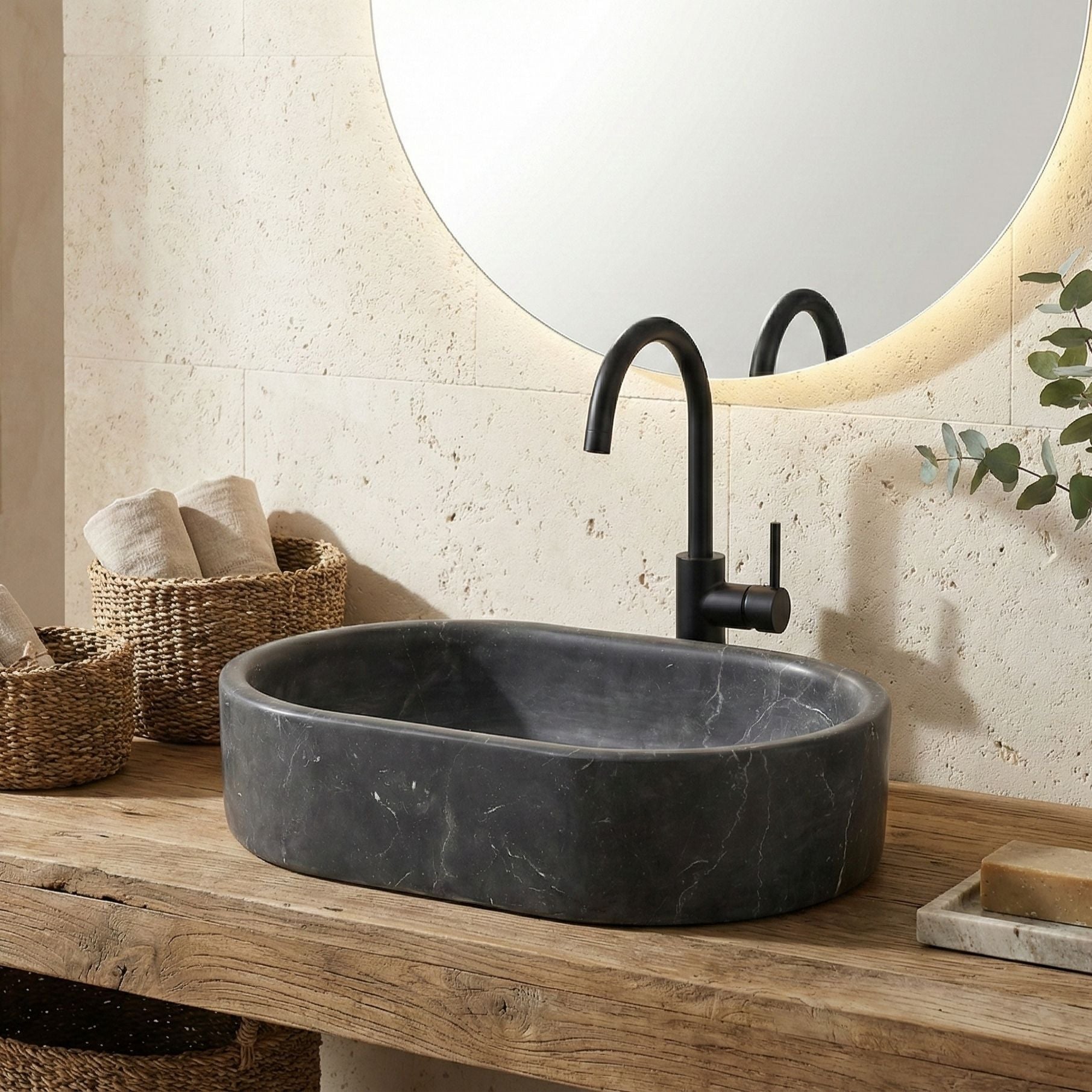 Bathroom Vessel Sink, Semi Polished Surface by Couch