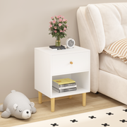 23.22''H Wooden Nightstand with One Drawer, White