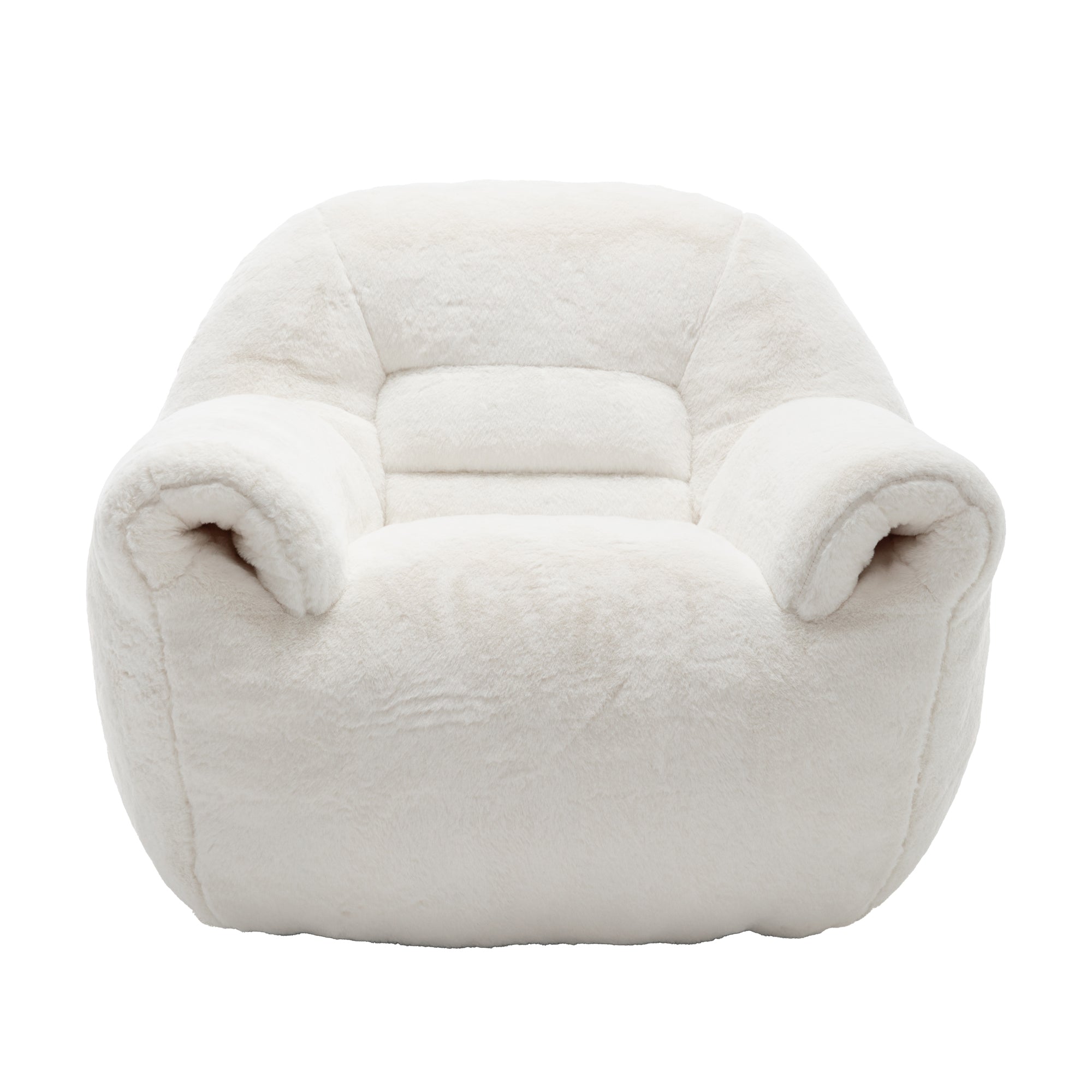 Bean Bag Chair, Comfy Bean Bag Sofa with Back Support - White