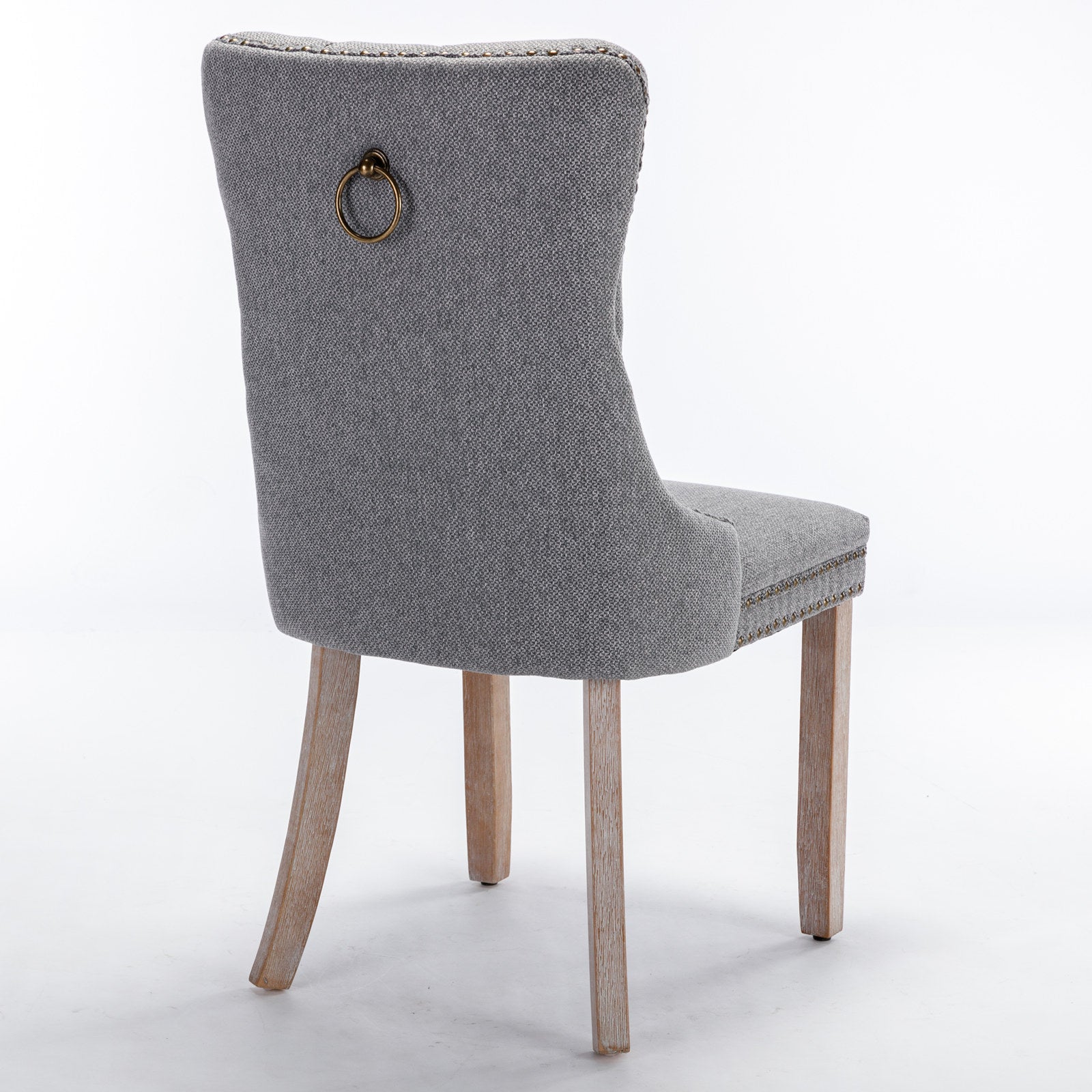 High-end Tufted Upholstered Dining Chair in Set Gray - 2 Pieces