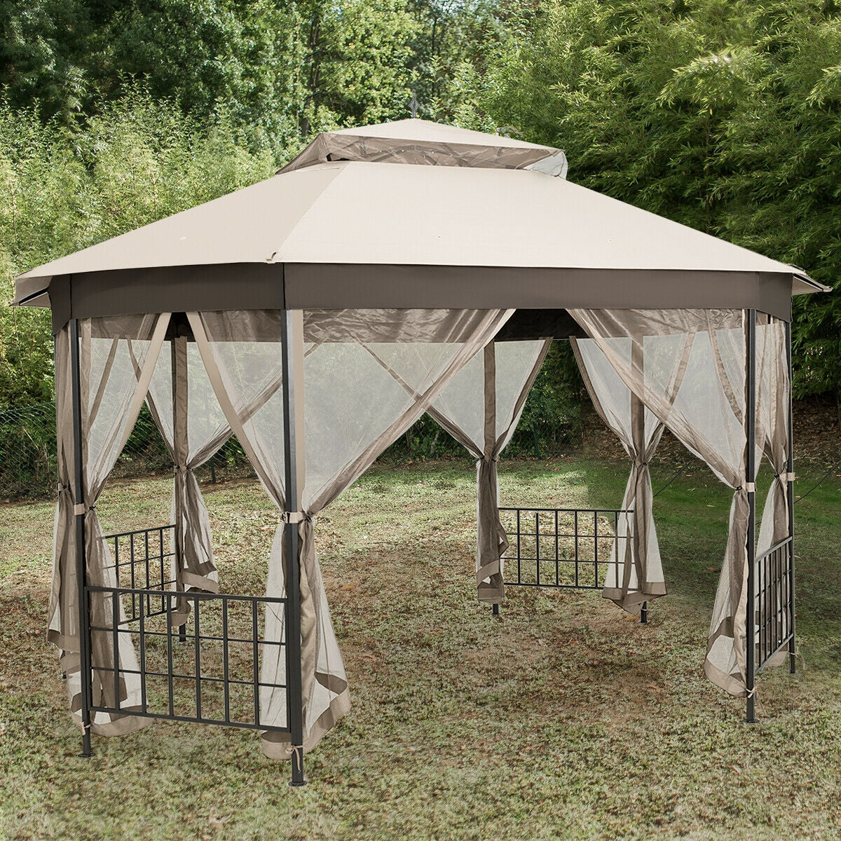 10’x 12’ Octagonal Patio Gazebo - Beige