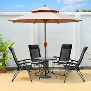 2 Pcs Portable Patio Folding Dining Chairs with -Black