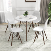 5 Pieces Dining Table Set With Solid Wood Leg - Beige