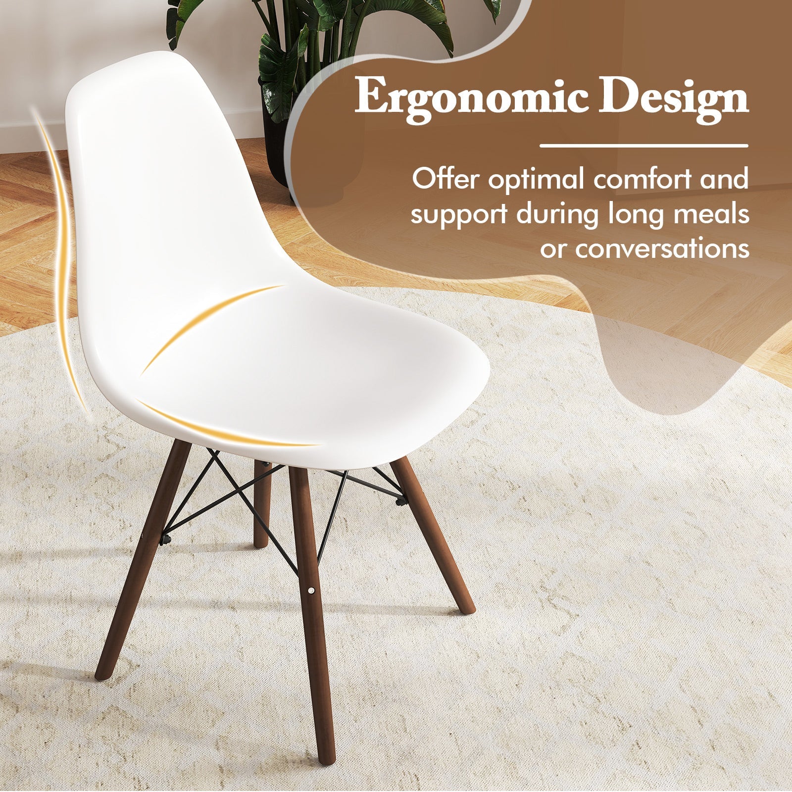 5 Pieces Dining Table Set With Solid Wood Leg - Beige