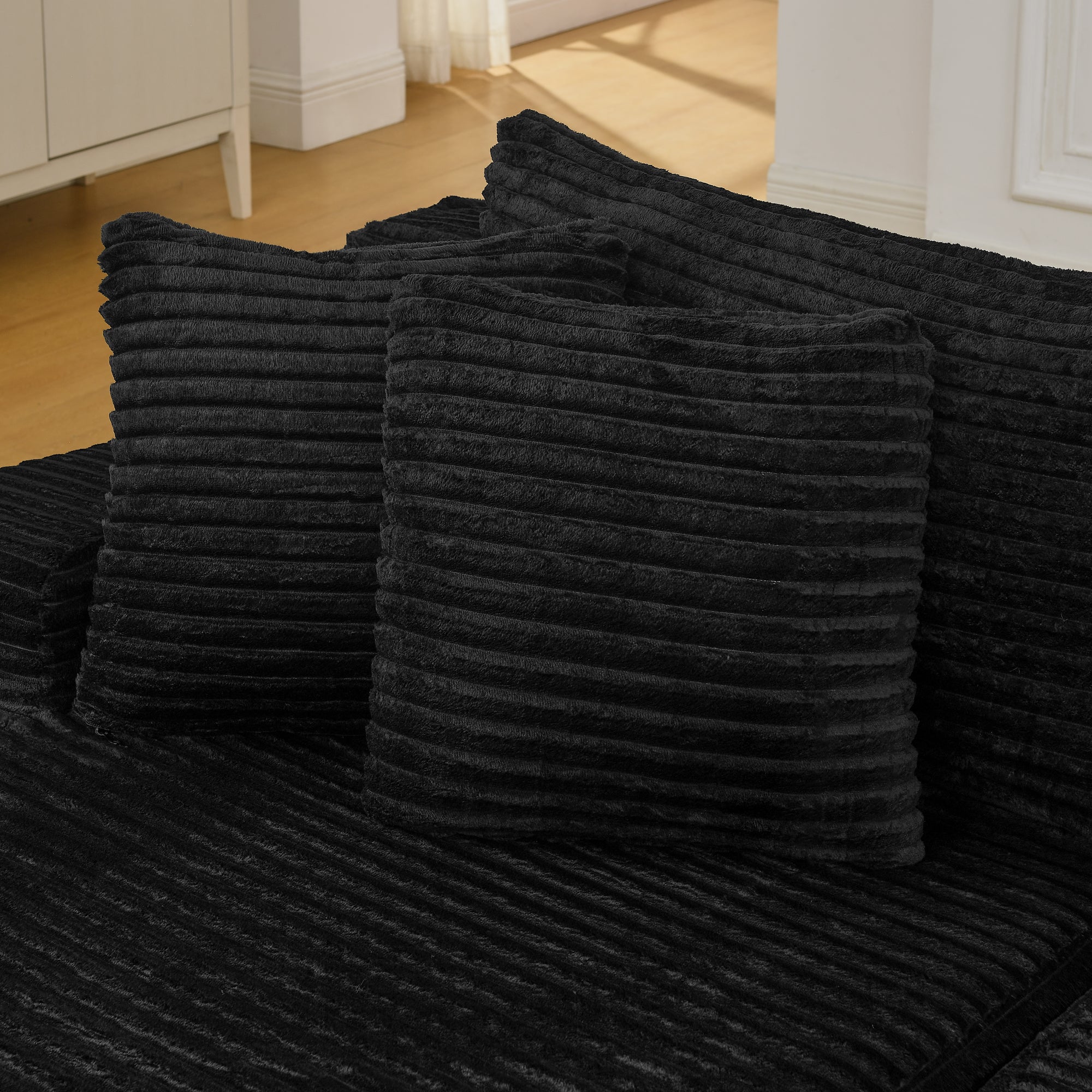 Two-Seater Lazy Sofa Lounge Chair -Black