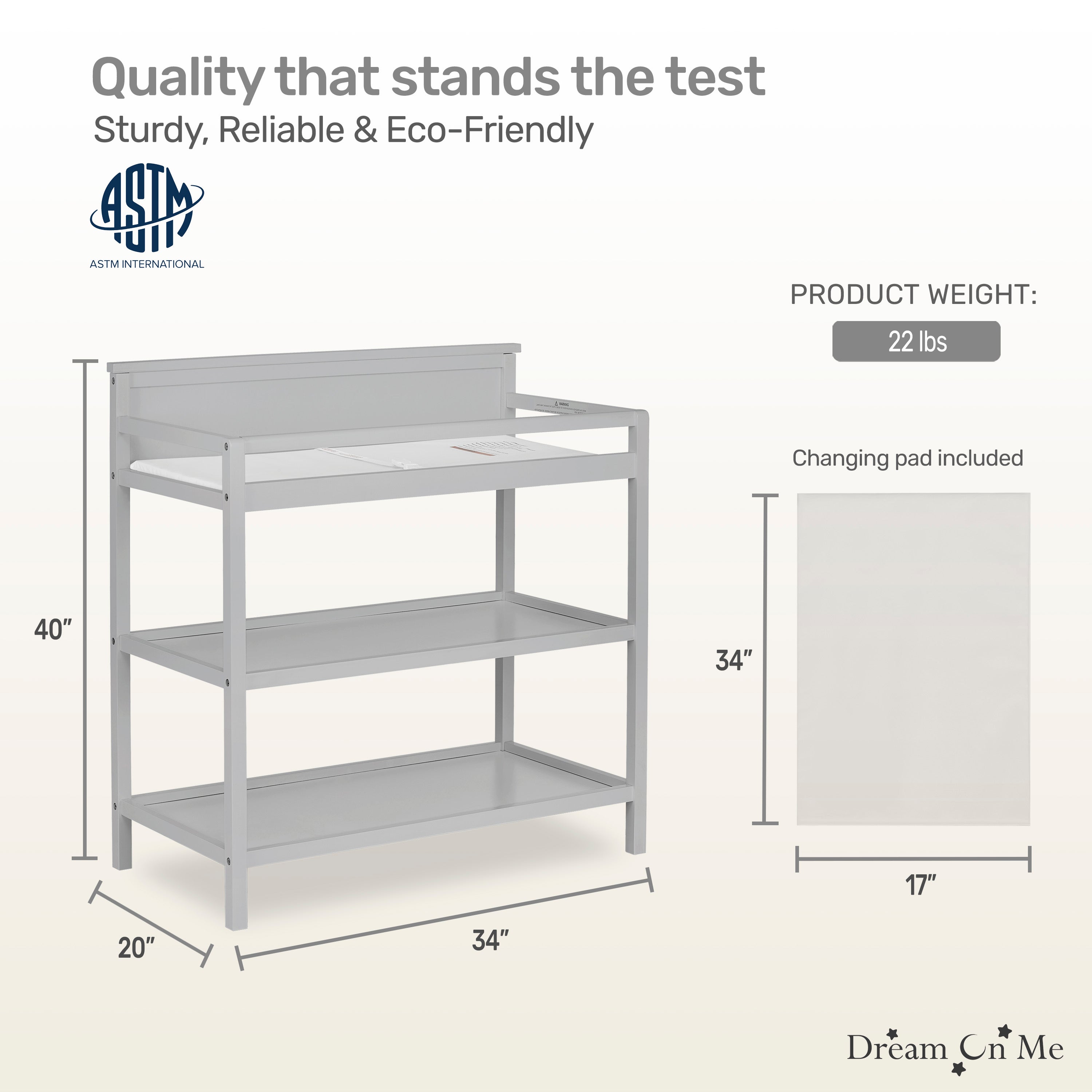 Dream On Me Jax Universal Changing table