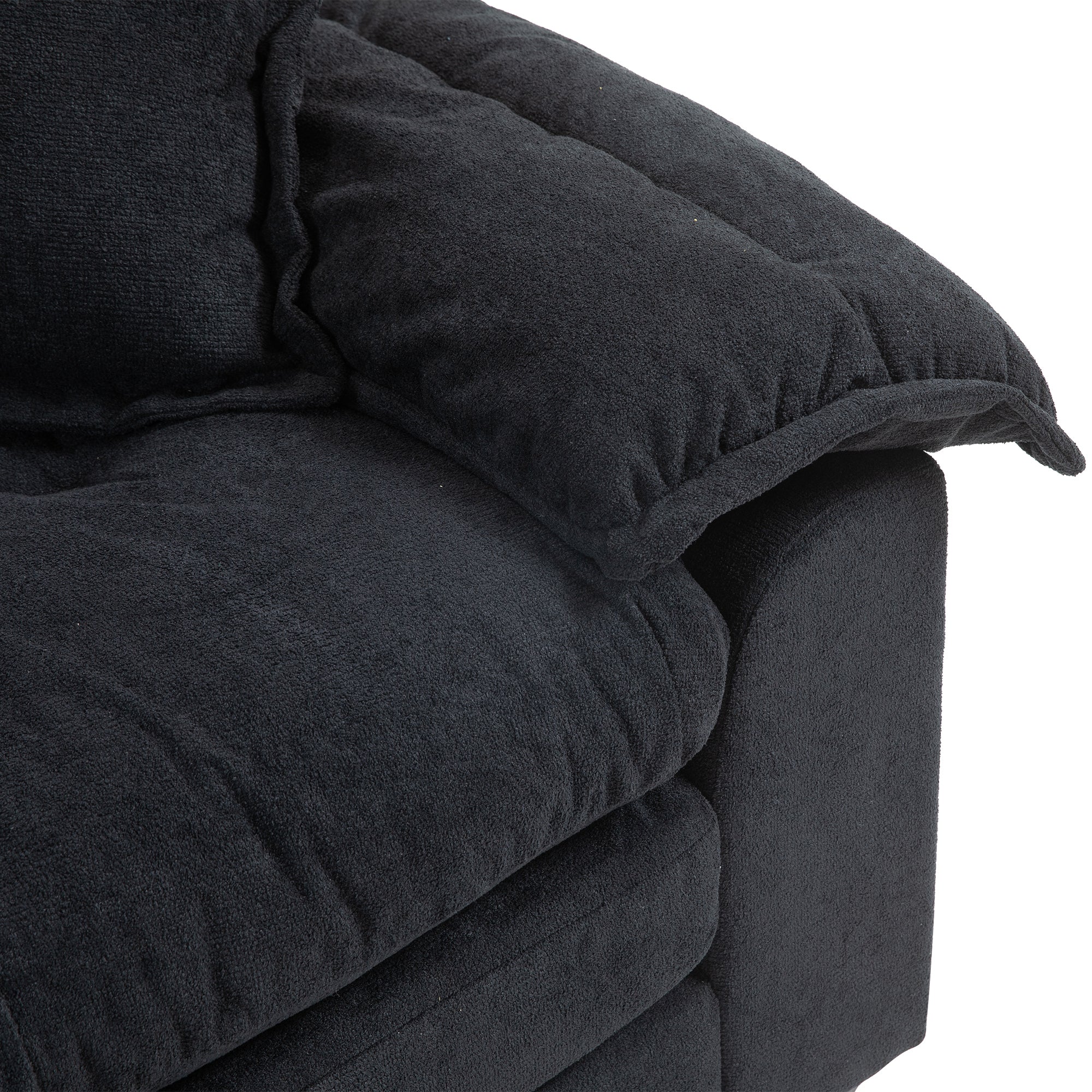 84' Chenille Sofa Small Sofa Loveseat Deep Seat Sofa Couch - Black