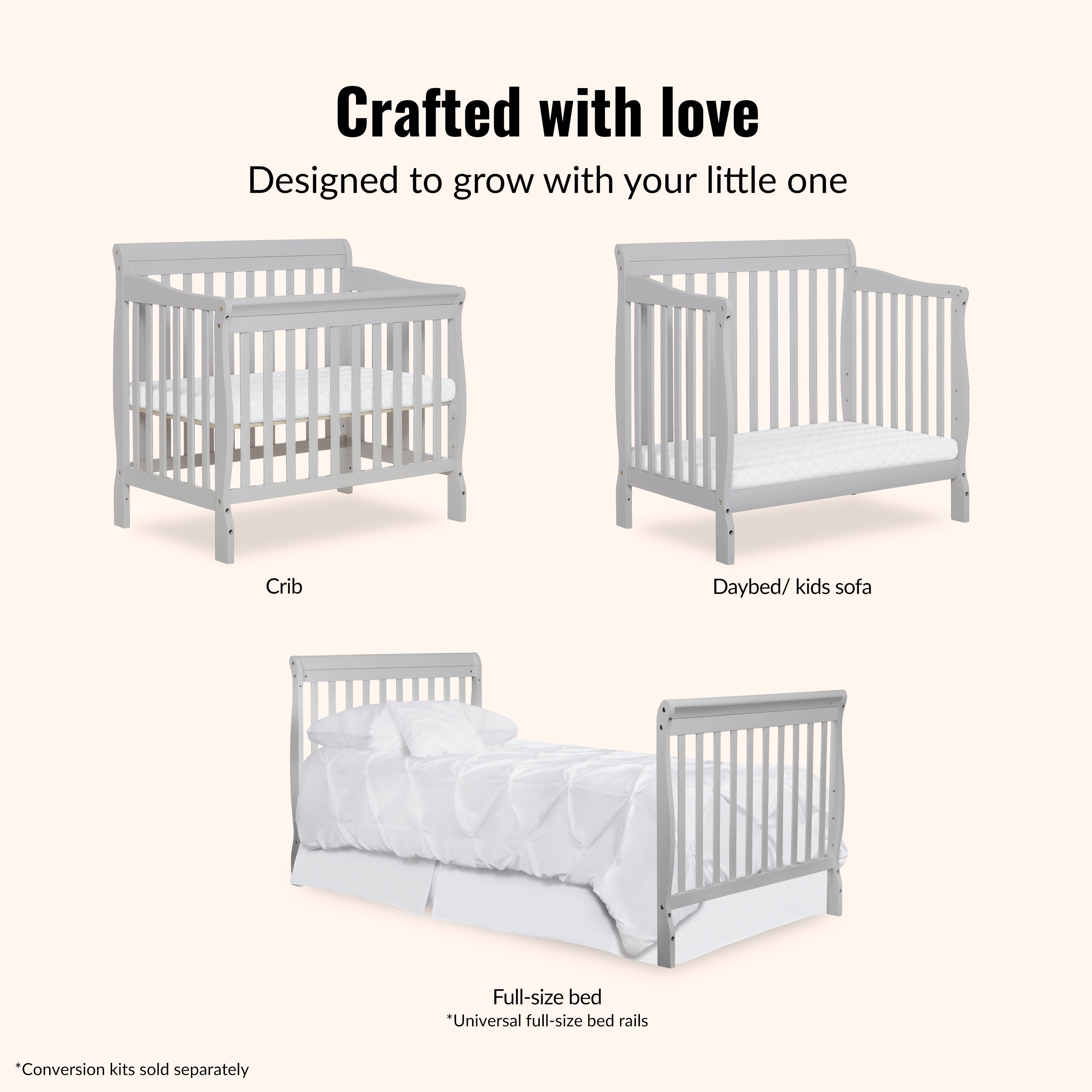 Dream On Me Aden Convertible 4-in-1 Mini Crib